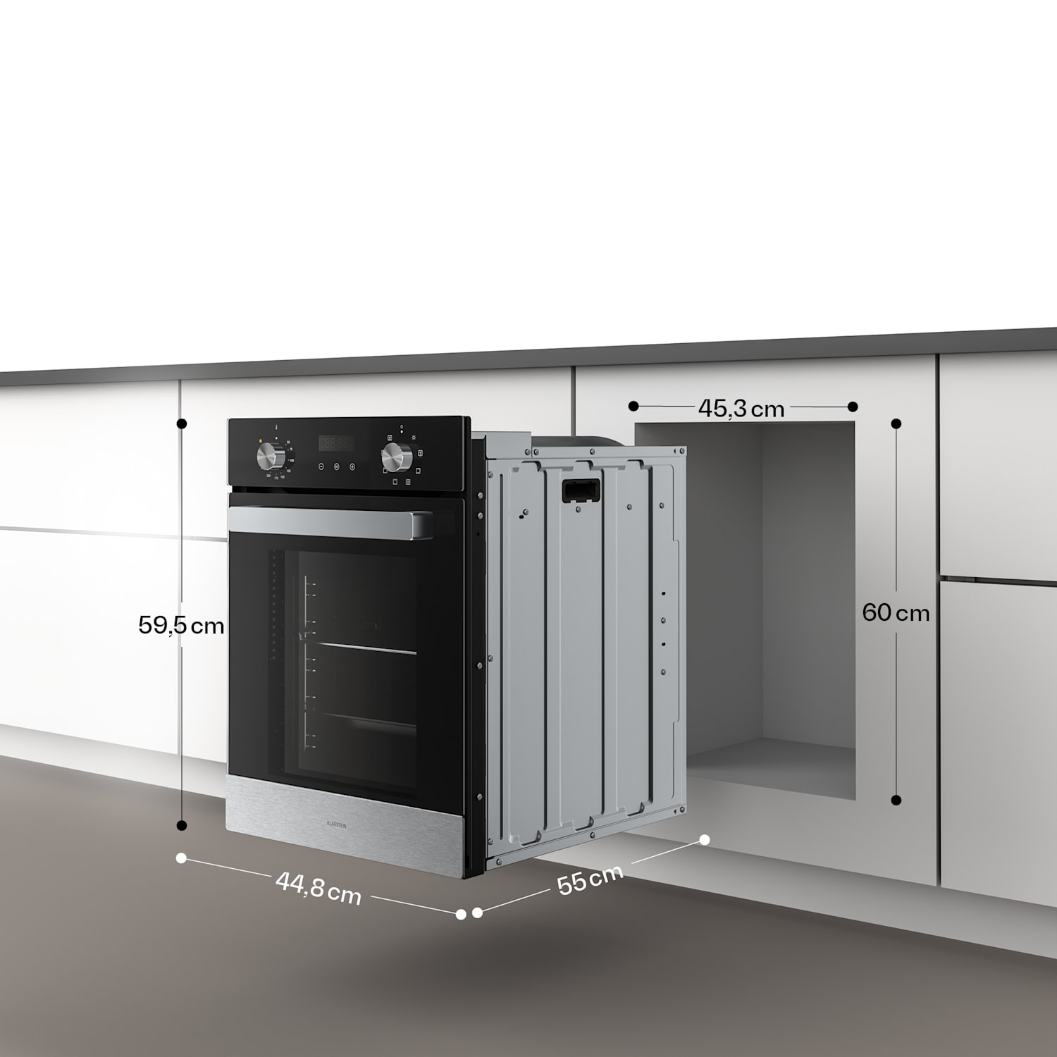 Вградена фурна Verosteel | 45 см | 49 литра | енергиен клас A | 2000 W | черна 