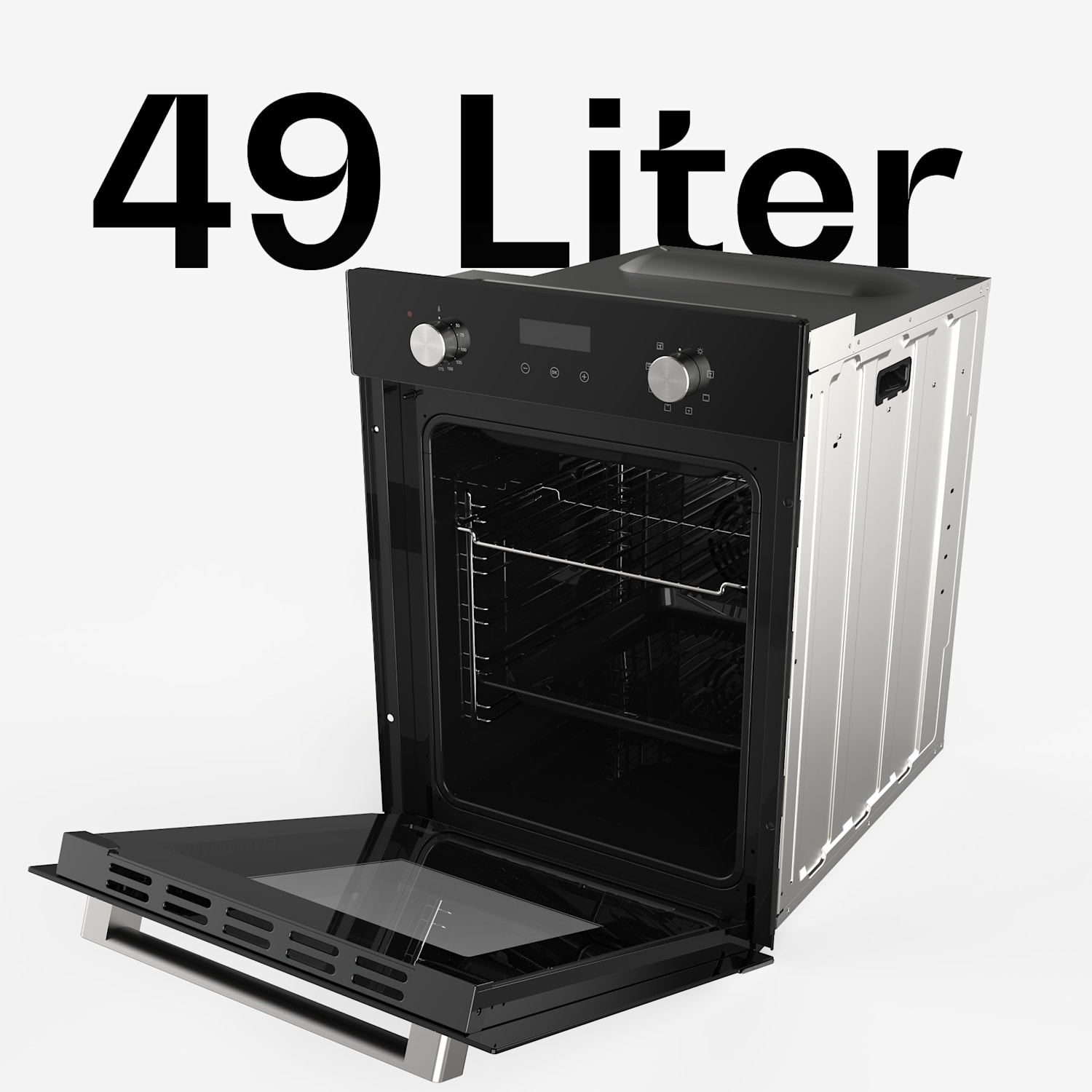 Verosteel Einbaubackofen | 45 cm | 49 Liter | Energieeffizientzklasse A | 2000 W | Schwarz 