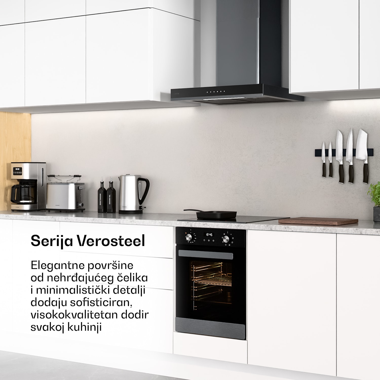 Velaire ugradbena pećnica | 49 L | energetska klasa A | 2000 W | crna | 45 cm 