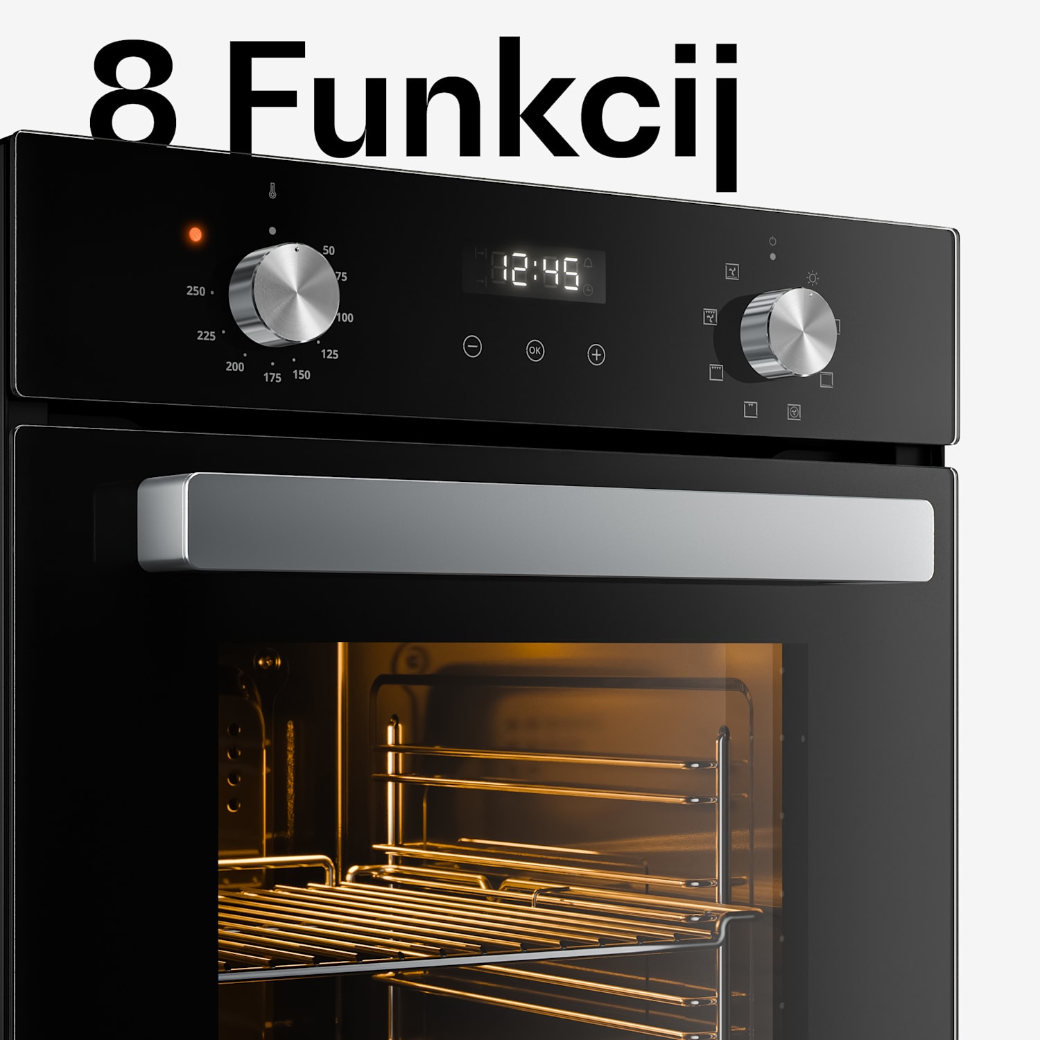 Verosteel vgradna pečica | 45 cm | 49 litrov | energijski razred A | 2000 W | črna 