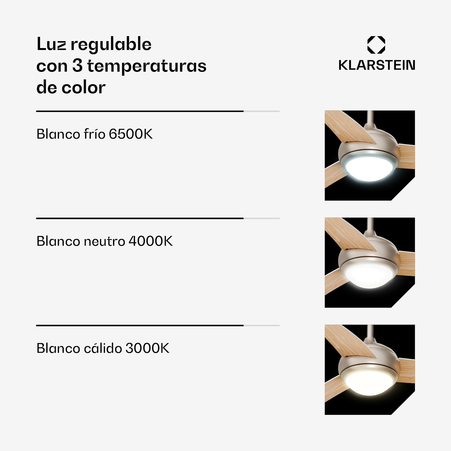 Ventilador de techo El Paso con luz | 132 cm | 35 W | Funcionamiento silencioso | Madera Arce