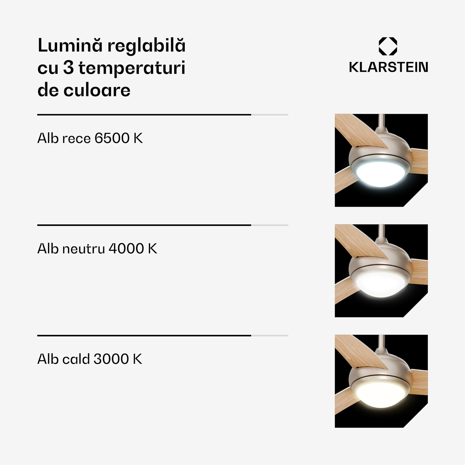 Ventilator de tavan El Paso | 132 cm | 35 W | Funcționare silențioasă | Lemn Arțar