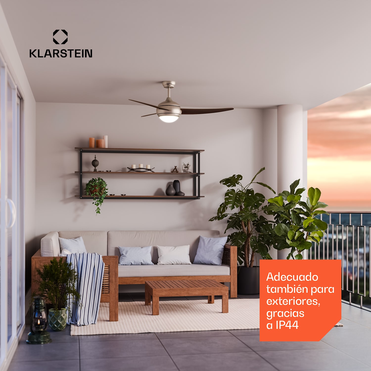 Ventilador de techo El Paso con luz | 132 cm | 35 W | Funcionamiento silencioso | Madera Nuez