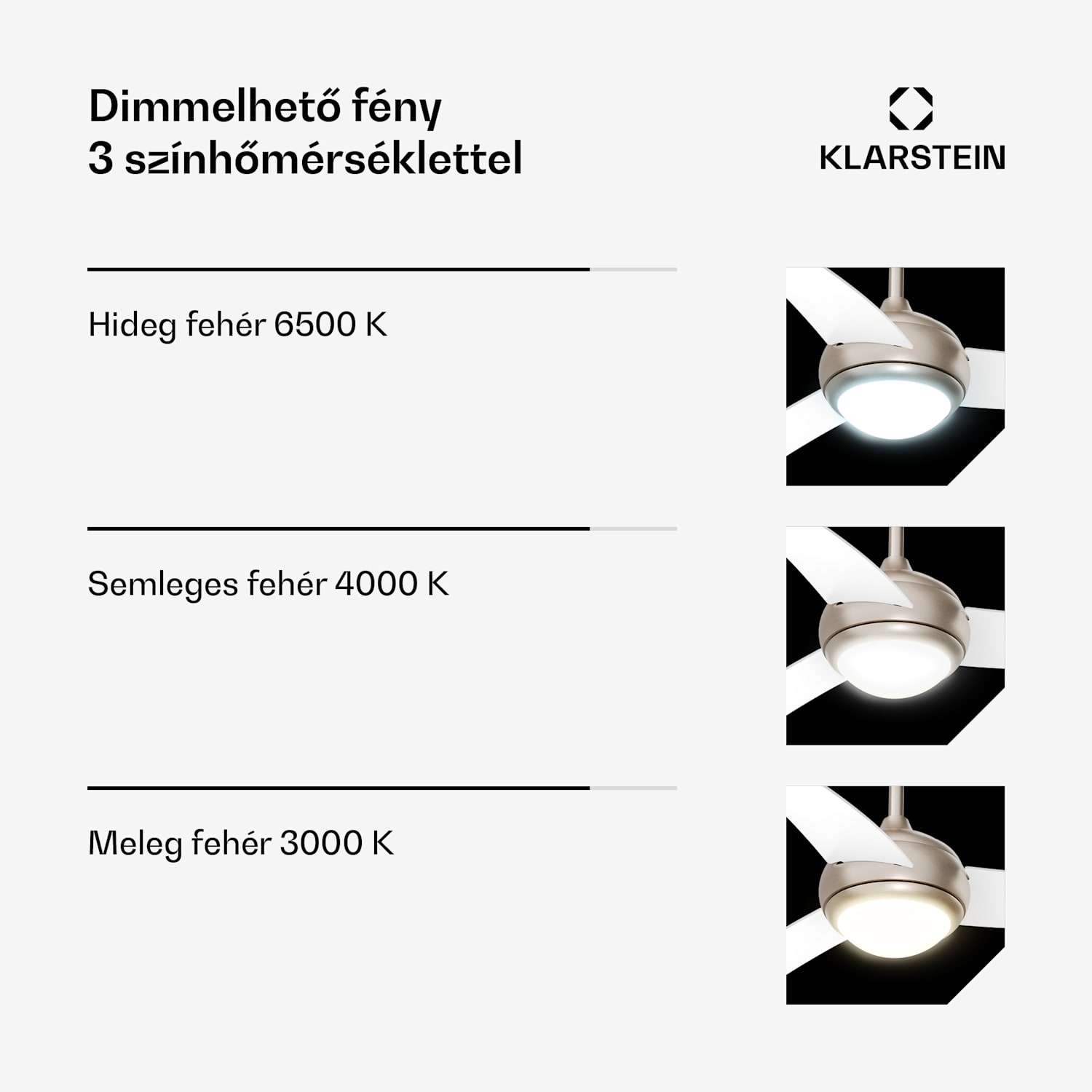 El Paso mennyezeti ventilátor világítással | 132 cm | 35 W | Csendes működés | Fa Fehér