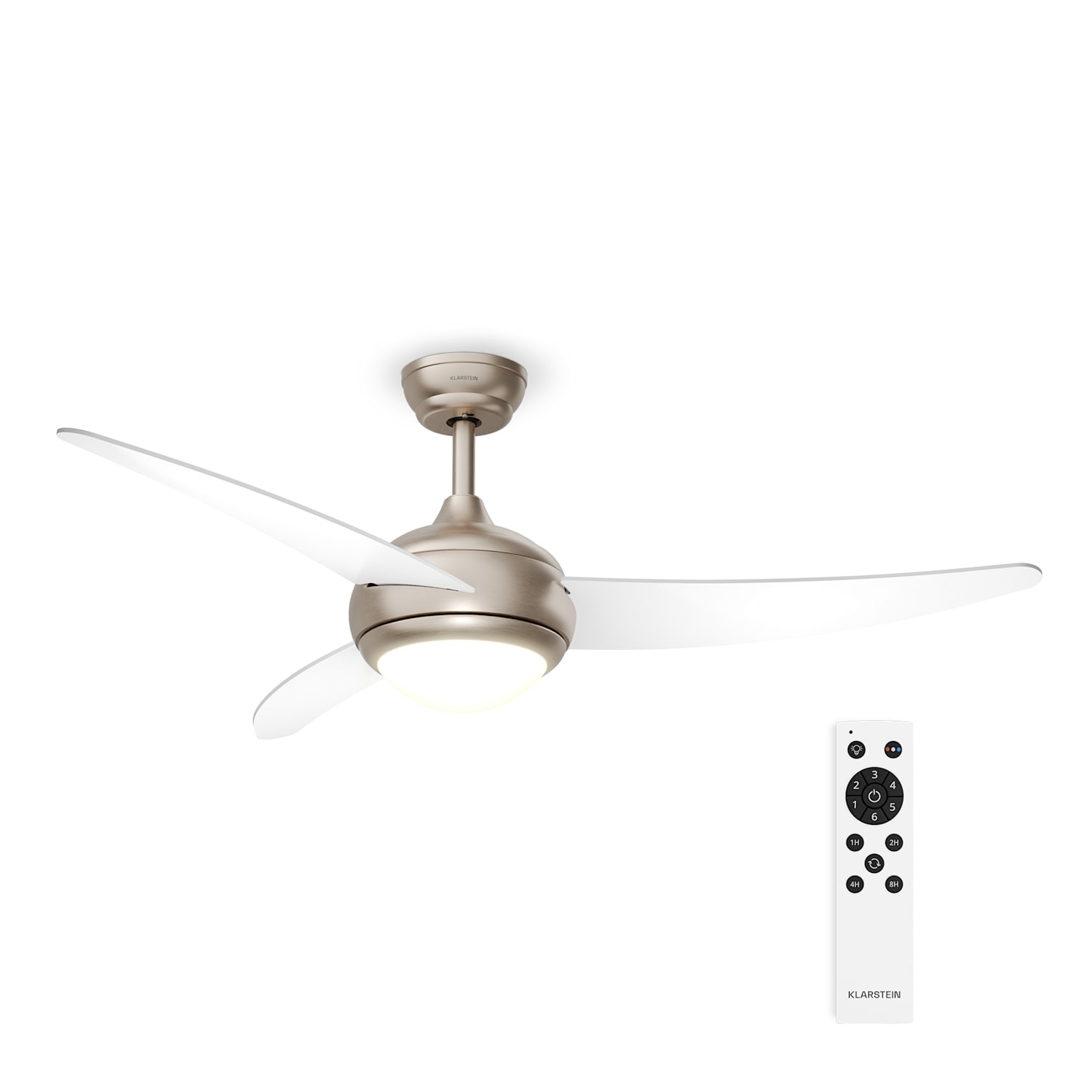 El Paso Ventilateur de plafond avec éclairage | 132 cm | 35 W | Silencieux | Bois Blanc