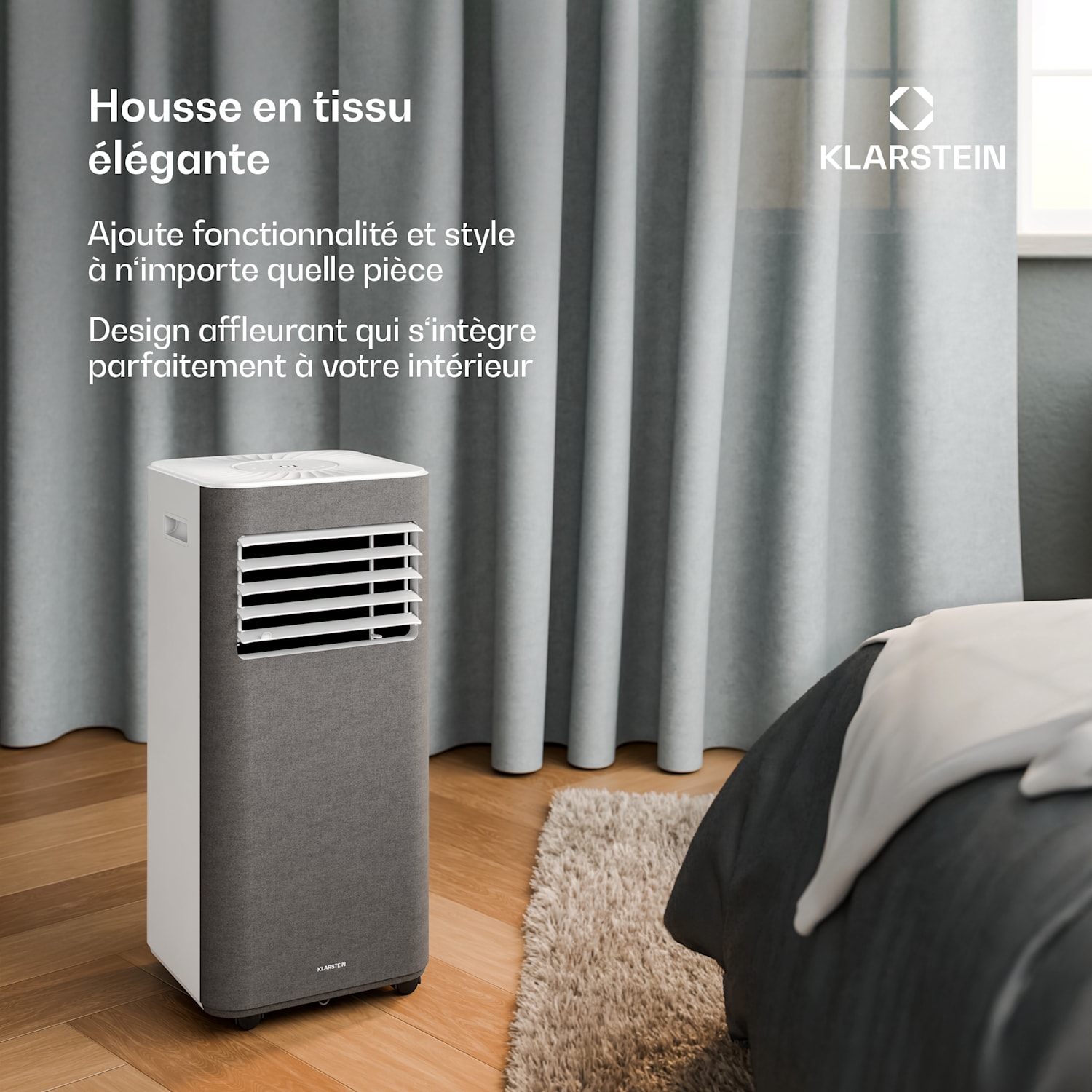 AireLux climatiseur mobile | 9000 BTU | 31 cm | 33 m² | classe d'efficacité énergétique A 9.000 BTU | Gris