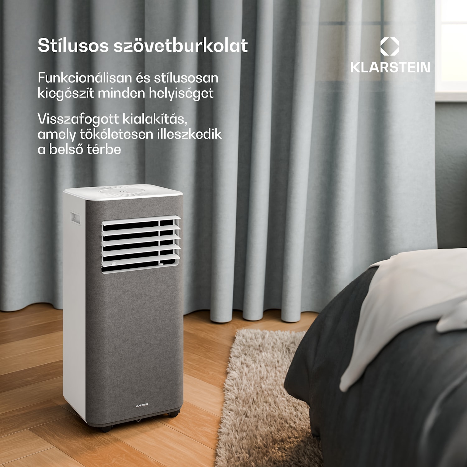 AireLux mobil légkondicionáló | 9000 BTU | 31 cm | 33 m² | A energiaosztály  9.000 BTU | Szürke