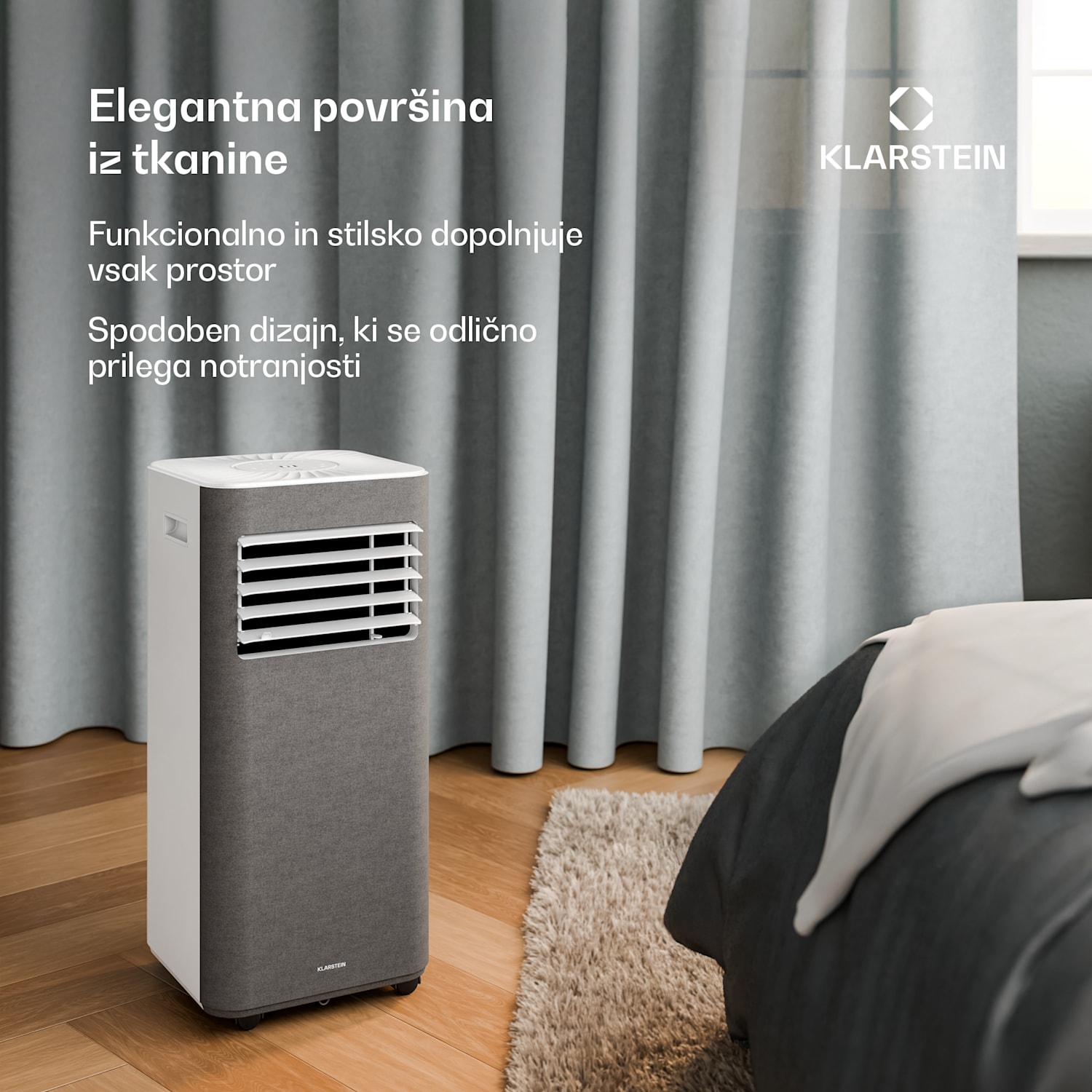 AireLux mobilna klimatska naprava | 9000 BTU | 31 cm | 33 m² | Energijski razred A 9.000 BTU | Siva