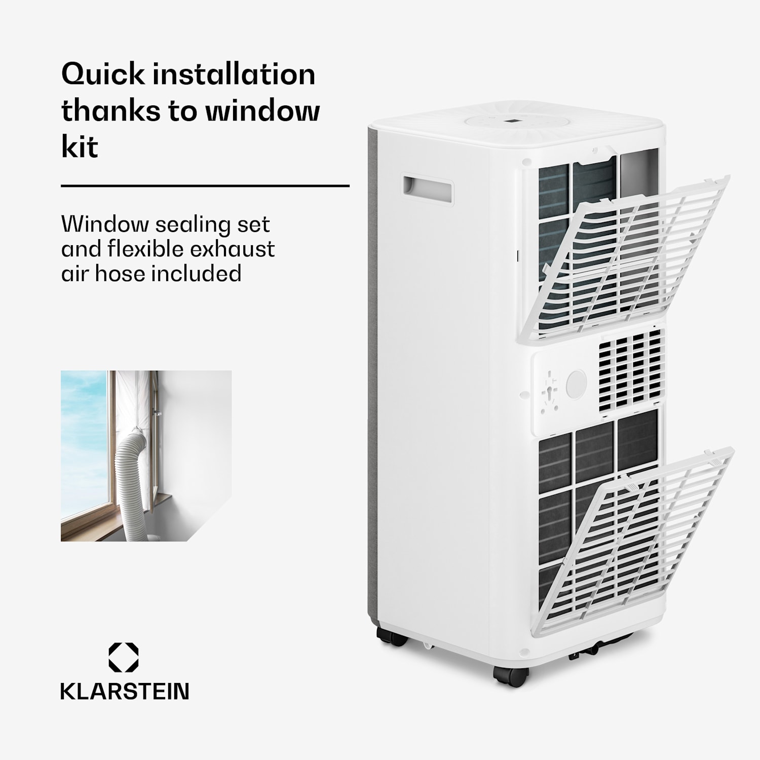 AireLux Mobile Air Conditioner | 9000 BTU | 31 cm | 33 m² | Energy Efficiency Class A 9000 BTU | Grey