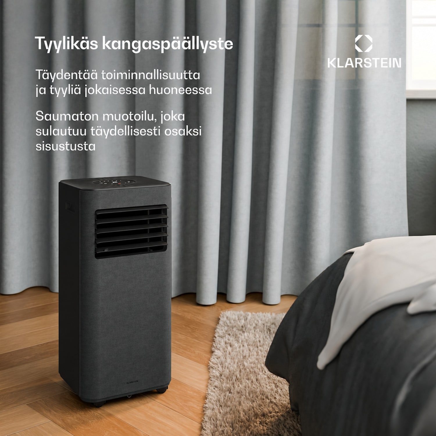 AireLux mobiililaitteinen ilmastointilaite | 9000 BTU | 31 cm | 33 m² | Energiatehokkuusluokka A 9.000 BTU | Tummanharmaa