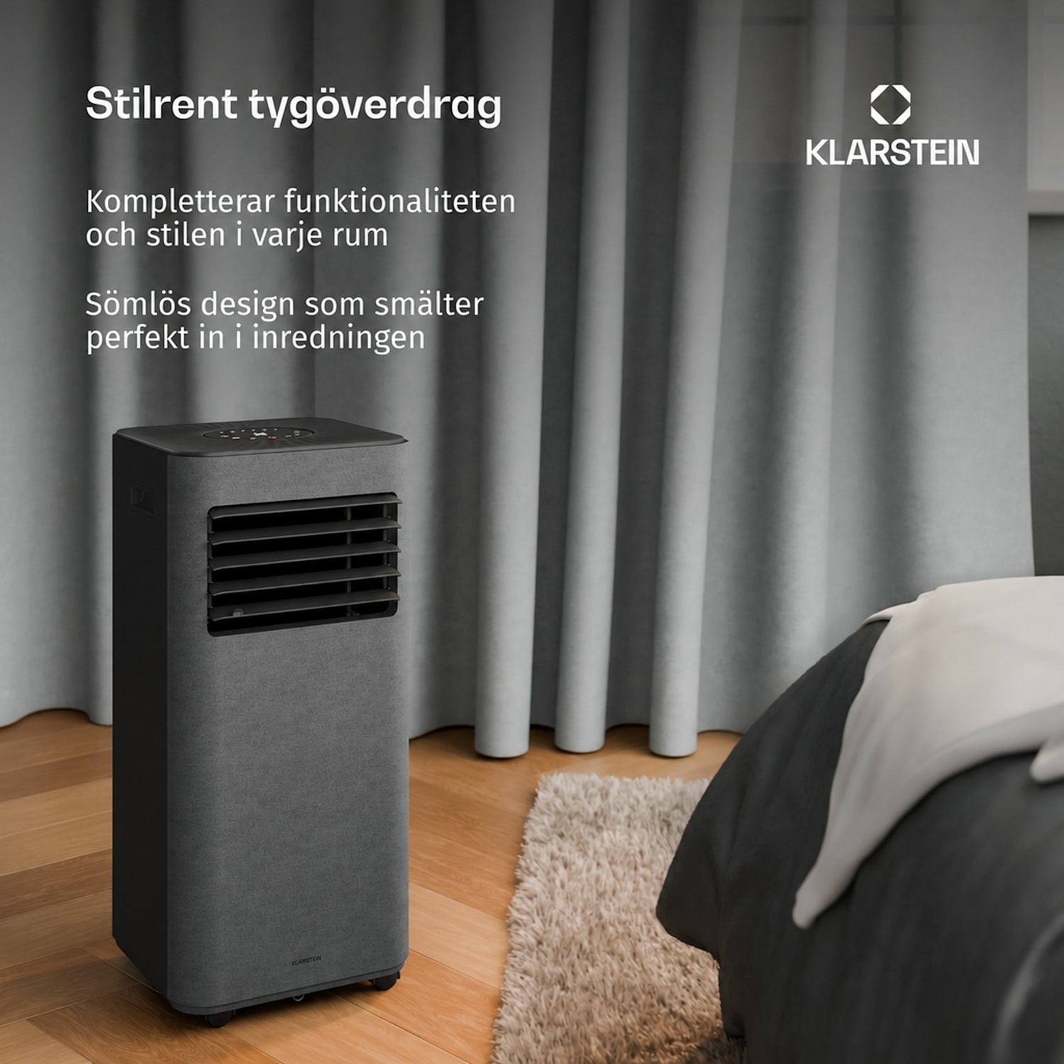 AireLux mobil luftkonditionering | 9 000 BTU | 31 cm | 33 m² | energiklass A 9.000 BTU | Mörkgrå