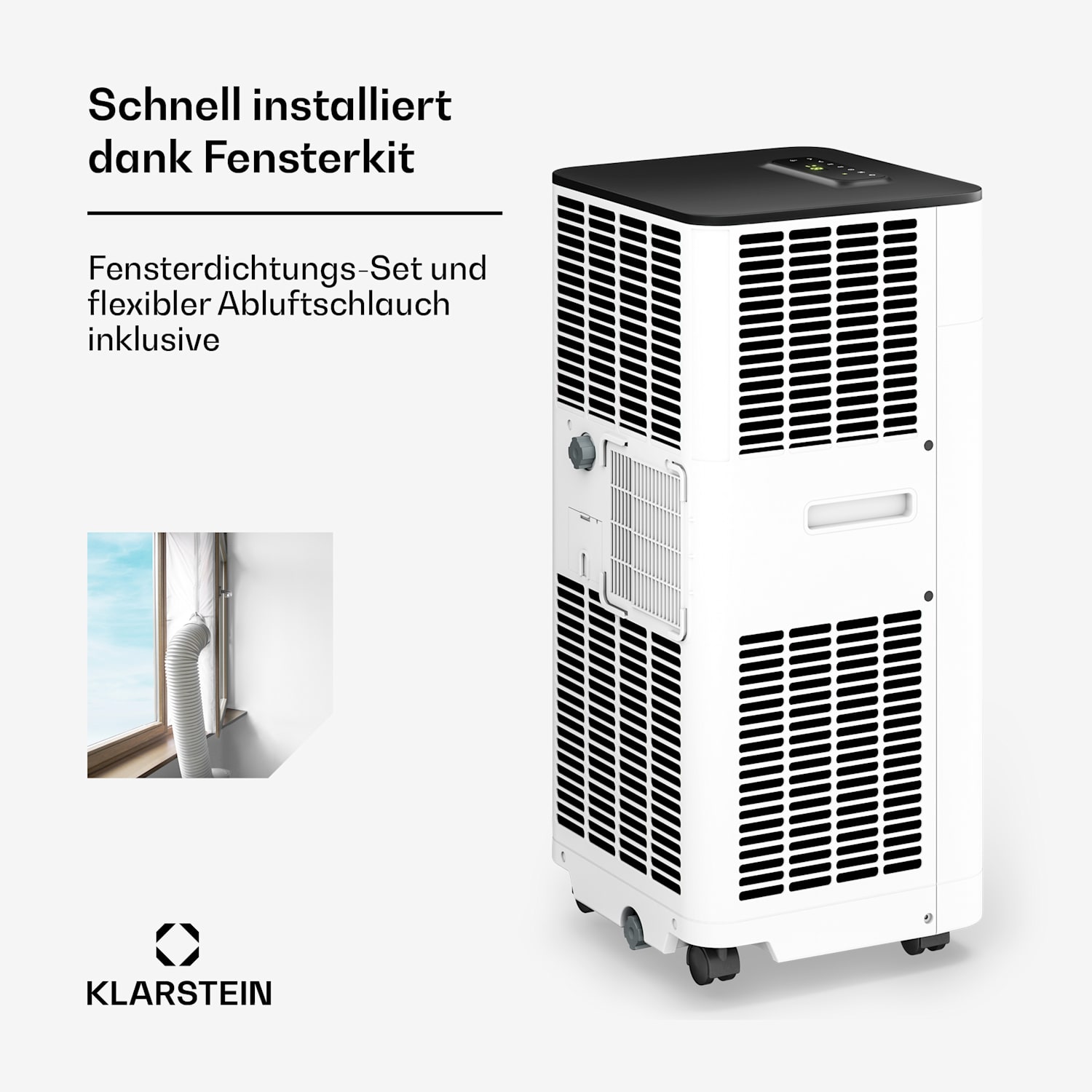 Breeze Box Mobile Klimaanlage | 11000 BTU | 32 cm | 51 m² | Energieeffizienzklasse A 11.000 BTU | Weiß