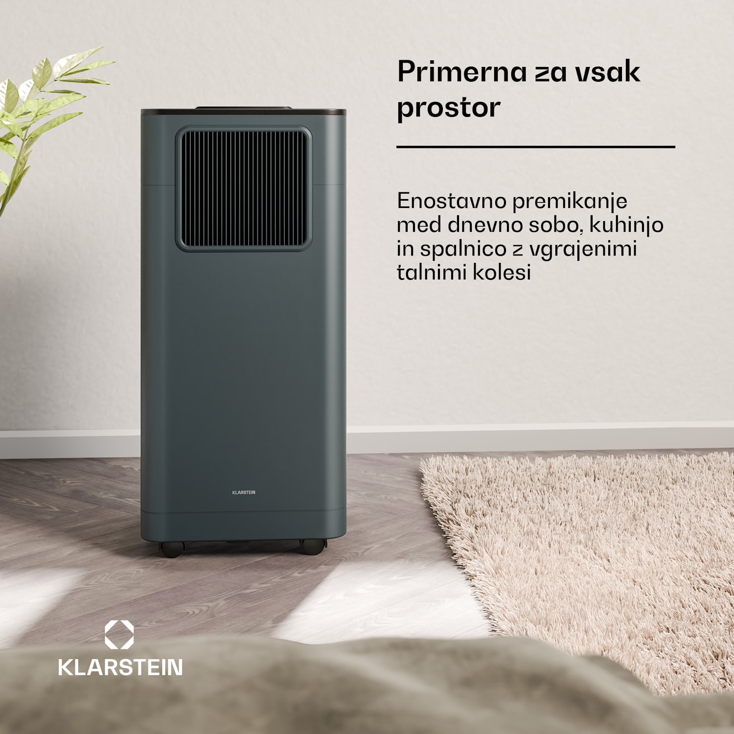 Breeze Box mobilna klimatska naprava | 11000 BTU | 32 cm | 51 m² | Energijski razred A 11.000 BTU | Antracit