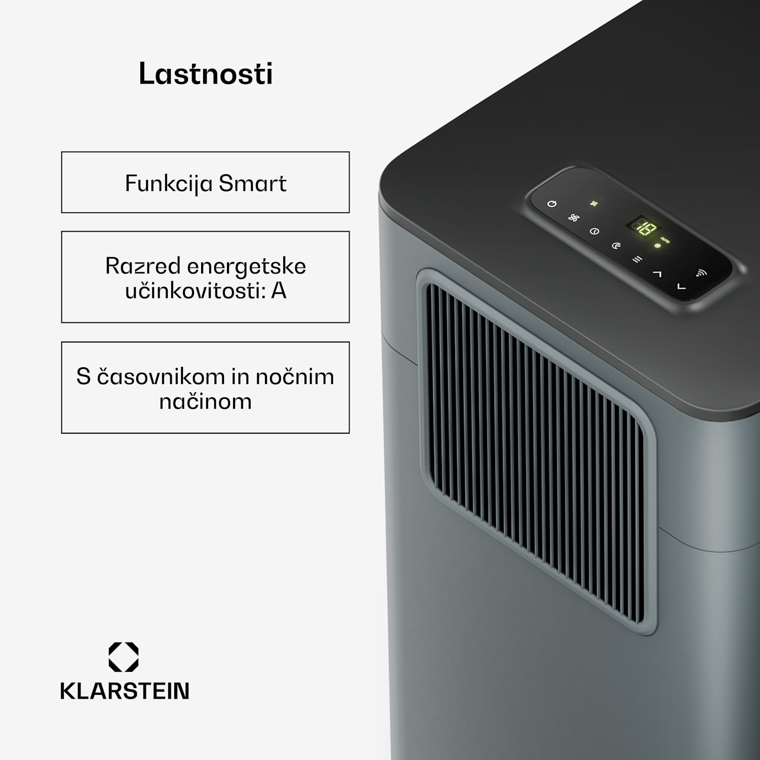 Breeze Box mobilna klimatska naprava | 11000 BTU | 32 cm | 51 m² | Energijski razred A 11.000 BTU | Antracit