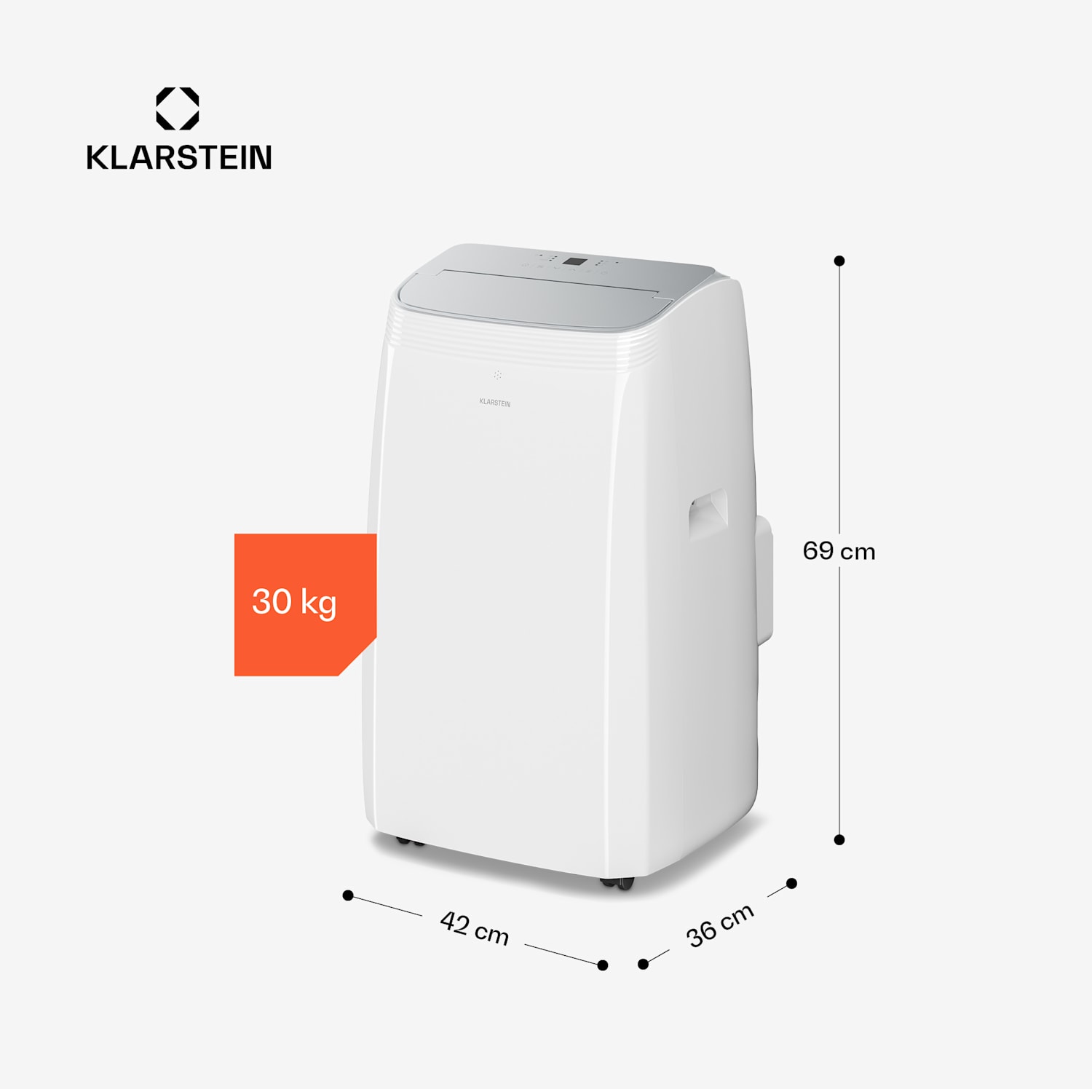 Grandbreeze - Condizionatore mobile | 12000 BTU | 42 cm | 56 m² | Classe di efficienza energetica A+ 12.000 BTU | Sì | Bianco