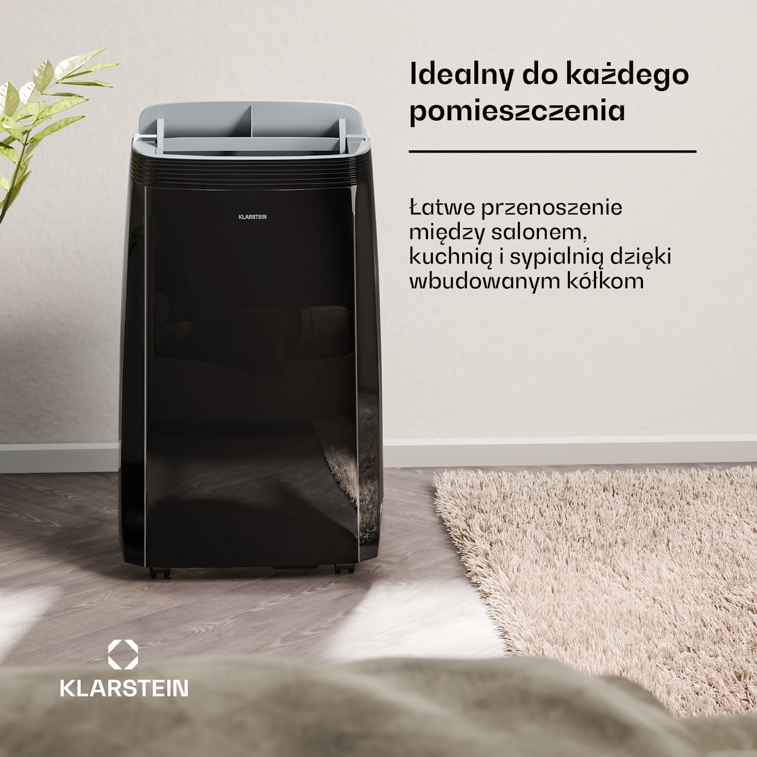 Grandbreeze klimatyzator przenośny | 12000 BTU | 42 cm | 56 m² | klasa energetyczna A+ 12.000 BTU | Tak | Czarny
