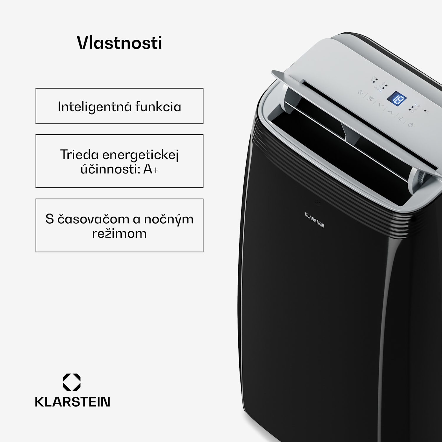 Grandbreeze mobilná klimatizácia | 12000 BTU | 42 cm | 56 m² | Energetická trieda A+ 12.000 BTU | Áno | Čierna