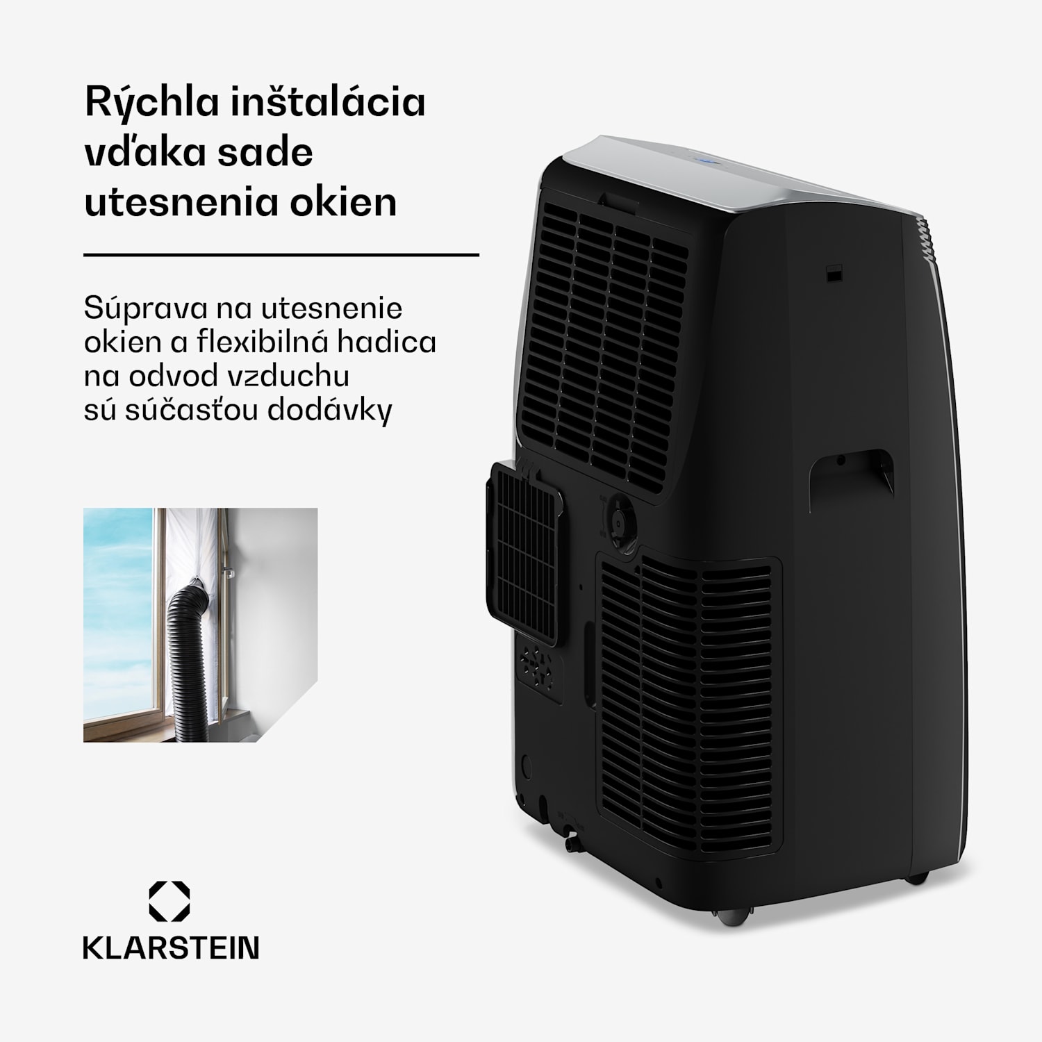 Grandbreeze mobilná klimatizácia | 12000 BTU | 42 cm | 56 m² | Energetická trieda A+ 12.000 BTU | Áno | Čierna