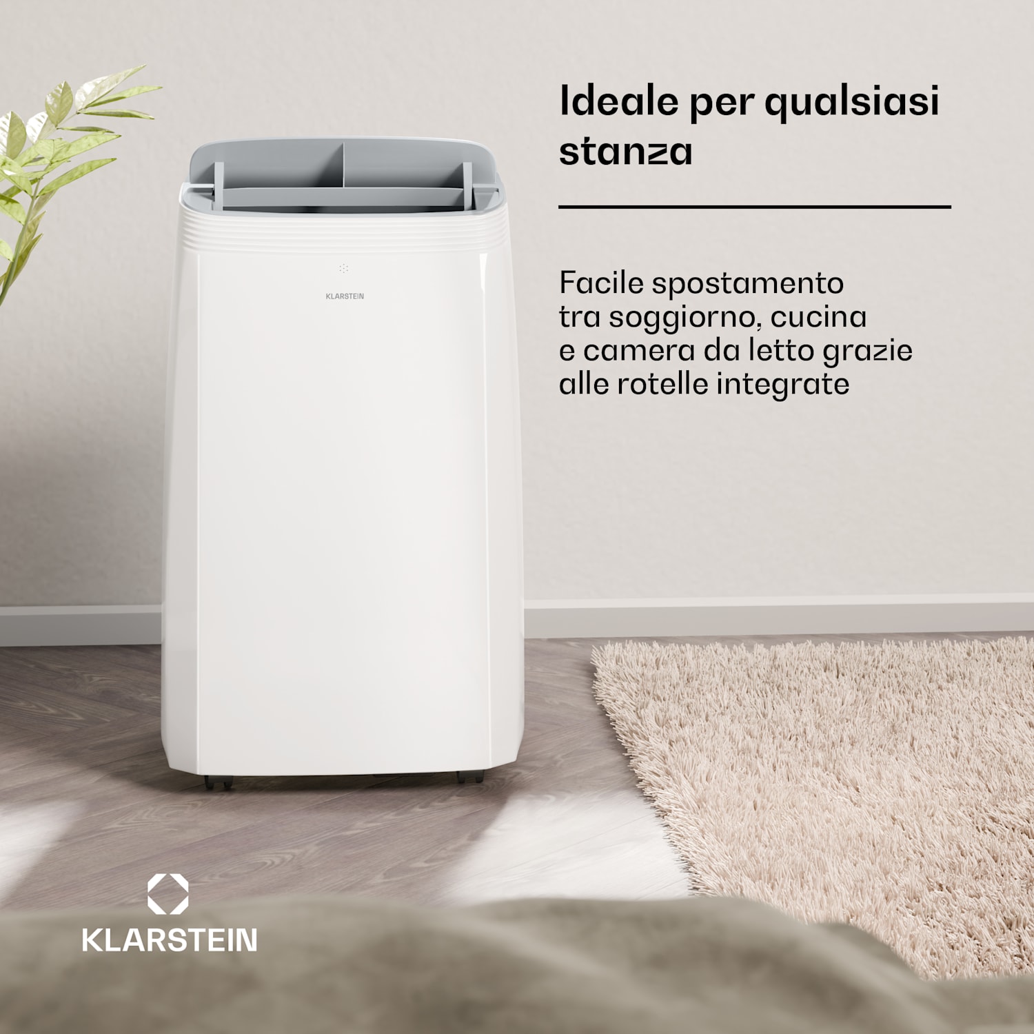 Grandbreeze - Climatizzatore portatile | 14000 BTU | 42 cm | 65 m² | Classe di efficienza energetica A 14000 BTU | Sì | Bianco