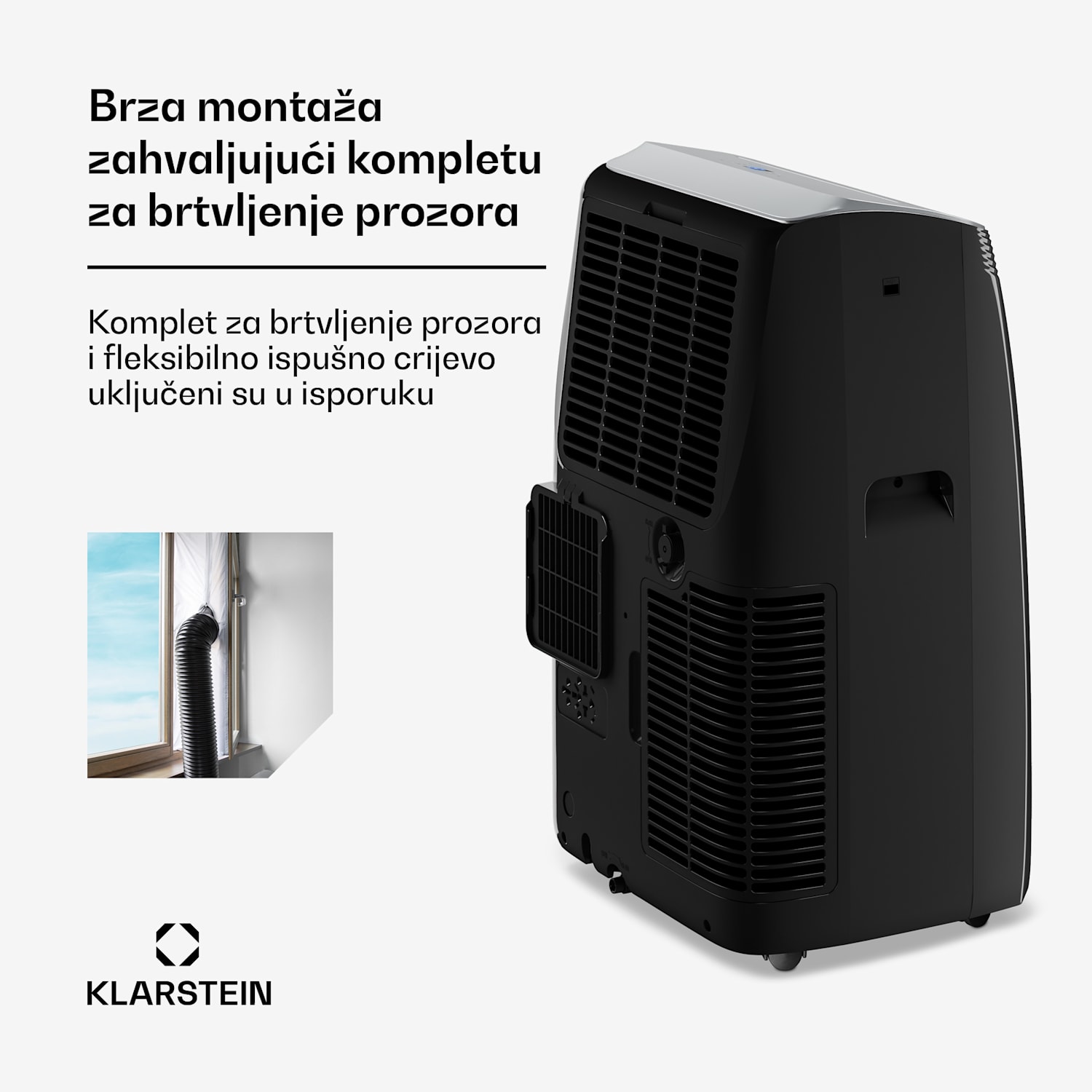 Grandbreeze mobilni klima uređaj | 14000 BTU | 42 cm | 65 m² | Energetski razred A 14000 BTU | Da | Crna