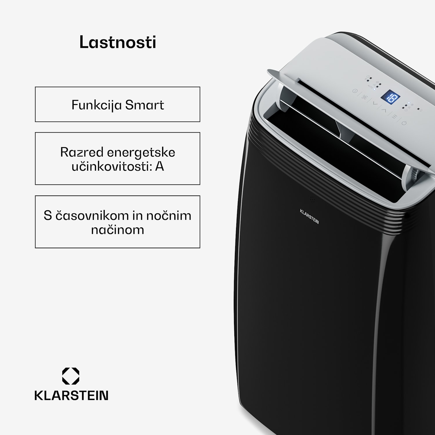 Grandbreeze mobilna klimatska naprava | 14000 BTU | 42 cm | 65 m² | Energijski razred A 14000 BTU | Da | Črna