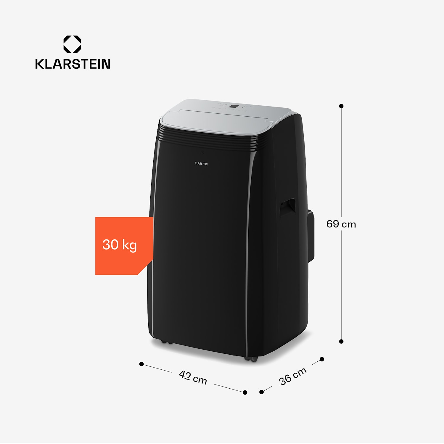 Grandbreeze aire acondicionado móvil | 14.000 BTU | 42 cm | 65 m² | Clase de eficiencia energética A 14000 BTU | Sí | Negro