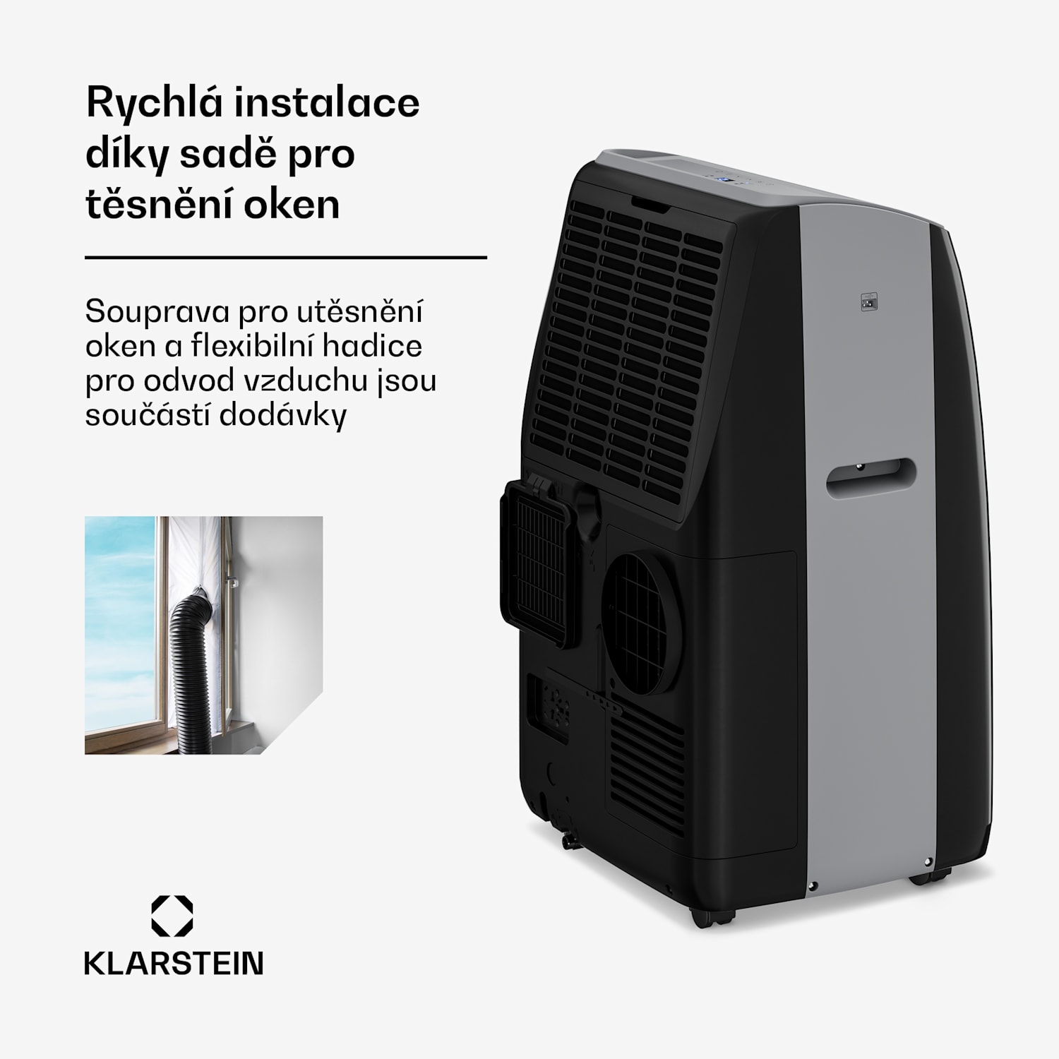 Mobilní klimatizace Grandbreeze  | 16000 BTU | 40 cm | 82 m² | Energetická třída A 16.000 BTU | Ano | Černá