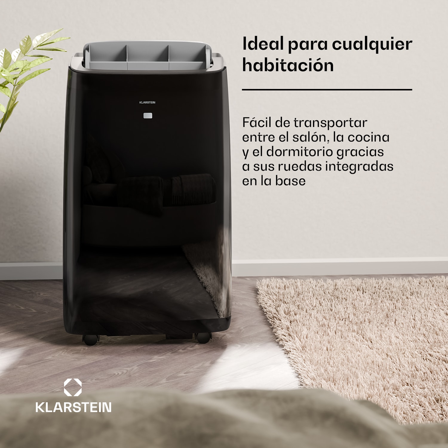 Grandbreeze aire acondicionado portátil | 16.000 BTU | 40 cm | 82 m² | Clase de eficiencia energética A 16.000 BTU | Sí | Negro