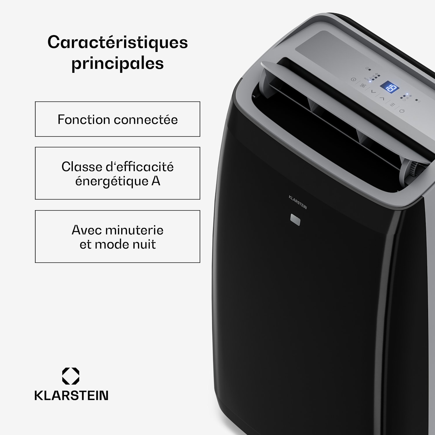 Grandbreeze climatiseur mobile | 16000 BTU | 40 cm | 82 m² | Classe d'efficacité énergétique A 16.000 BTU | Oui | Noir