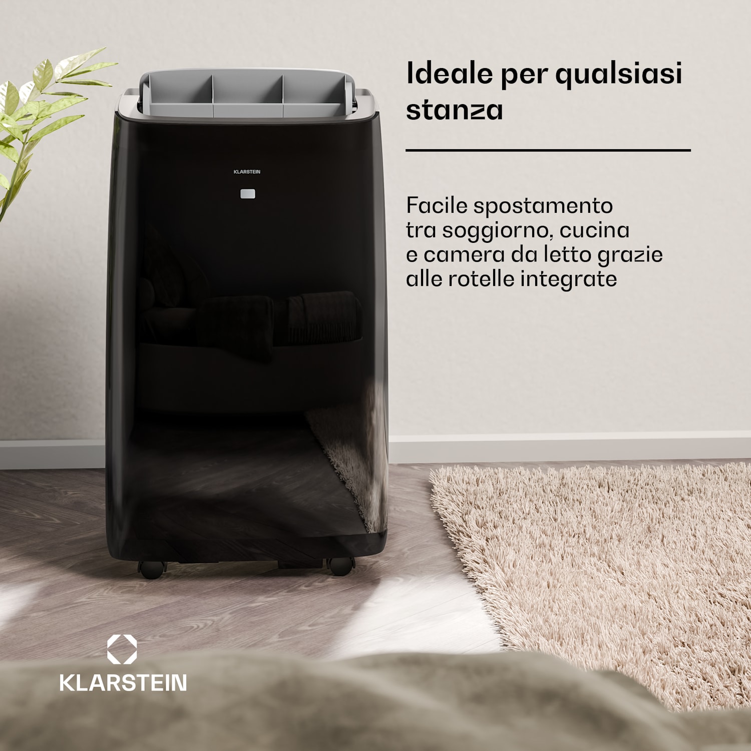 Grandbreeze - Condizionatore portatile | 16000 BTU | 40 cm | 82 m² | Classe di efficienza energetica A 16.000 BTU | Sì | Nero
