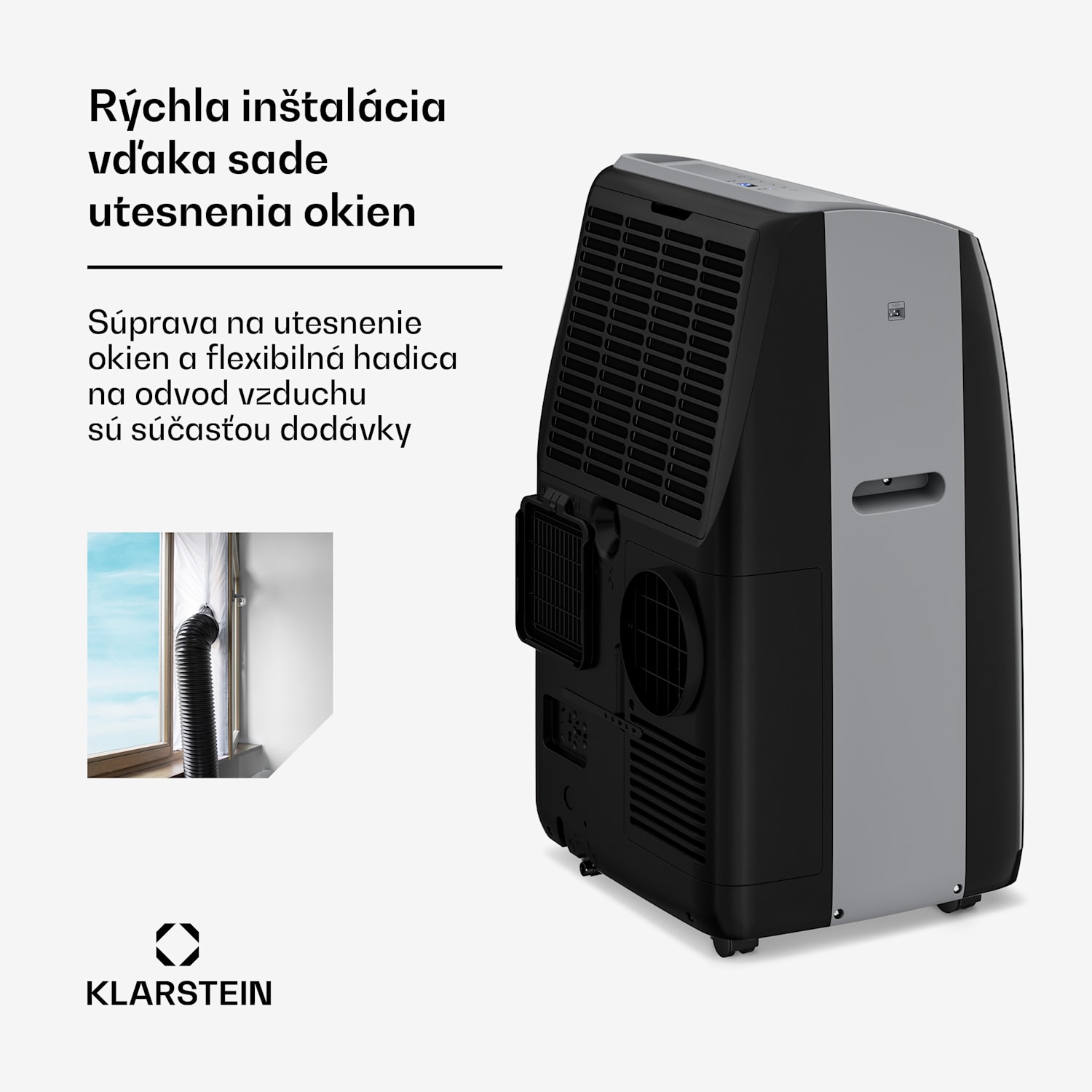 Grandbreeze mobilná klimatizácia | 16000 BTU | 40 cm | 82 m² | Trieda energetickej efektívnosti A 16.000 BTU | Áno | Čierna