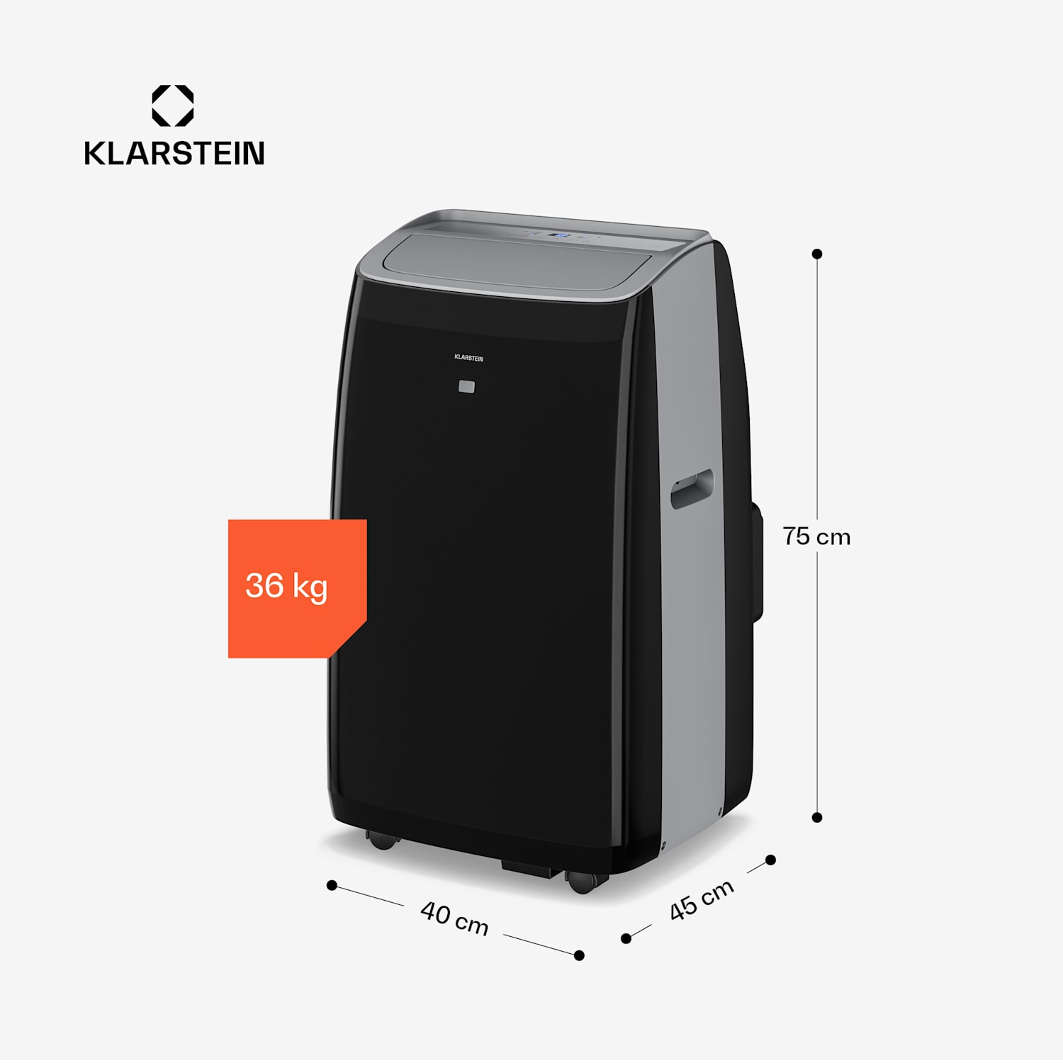 Grandbreeze Mobile Klimaanlage | 16000 BTU | 40 cm | 82 m² | Energieeffizienzklasse A 16.000 BTU | Ja | Schwarz