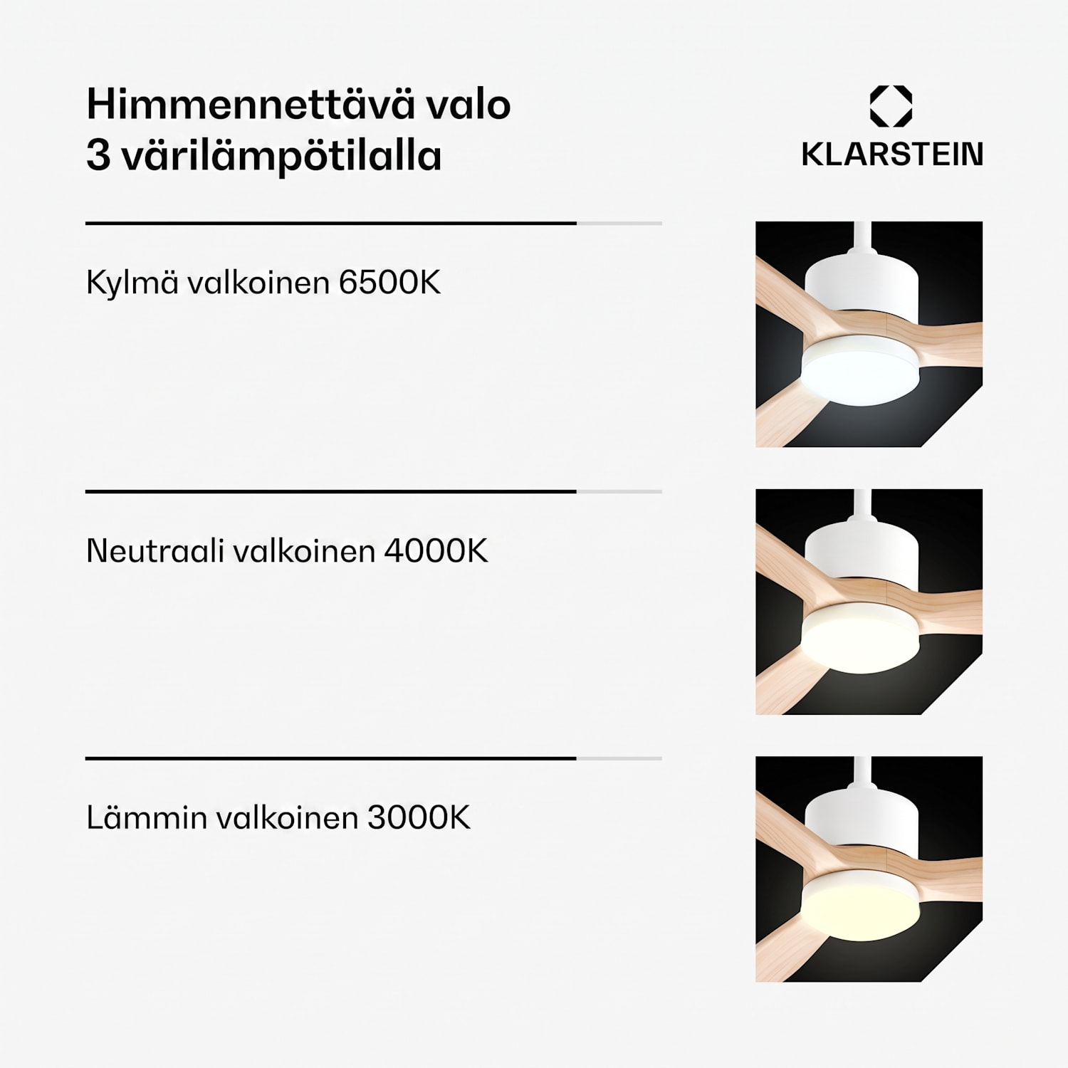 SkyBreeze älykäs kattotuuletin valolla | 132 cm | 27 W | Hiljainen | LED | Puu 132 cm (huoneet 13-25 m²) | WIFI + kaukosäädin | Vaahtera