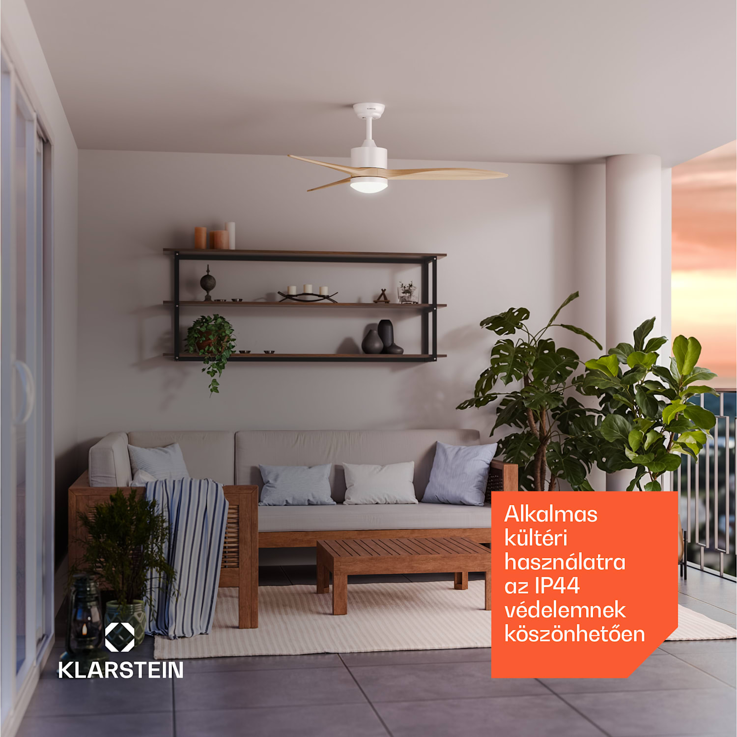 SkyBreeze intelligens mennyezeti ventilátor világítással | 132 cm | 27 W | Csendes | LED | Fa 132 cm (13-25 m²-es szobák) | WIFI + távirányító | Juhar