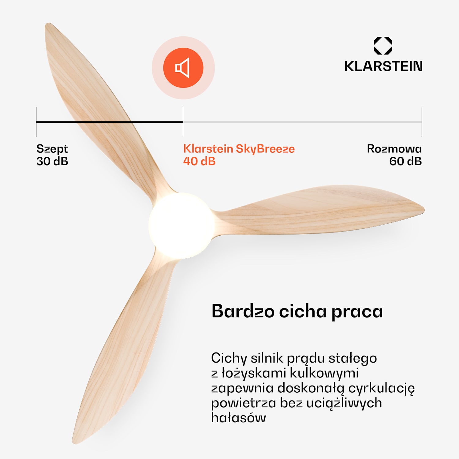 SkyBreeze Smarter wentylator sufitowy z oświetleniem | 132 cm | 27 W | Cichy | LED | Drewno 132 cm (pomieszczenia 13–25 m²) | WIFI + Pilot zdalnego sterowania | Klon