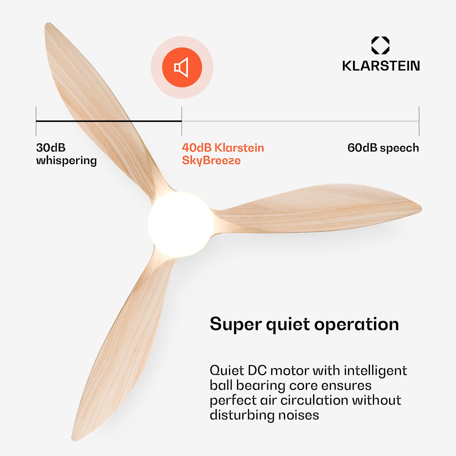 SkyBreeze ventilador de teto inteligente com luz | 132 cm | 27 W | Silencioso | LED | Madeira 132 cm (salas de 13 a 25 m²) | WIFI + Controle Remoto | Carvalho