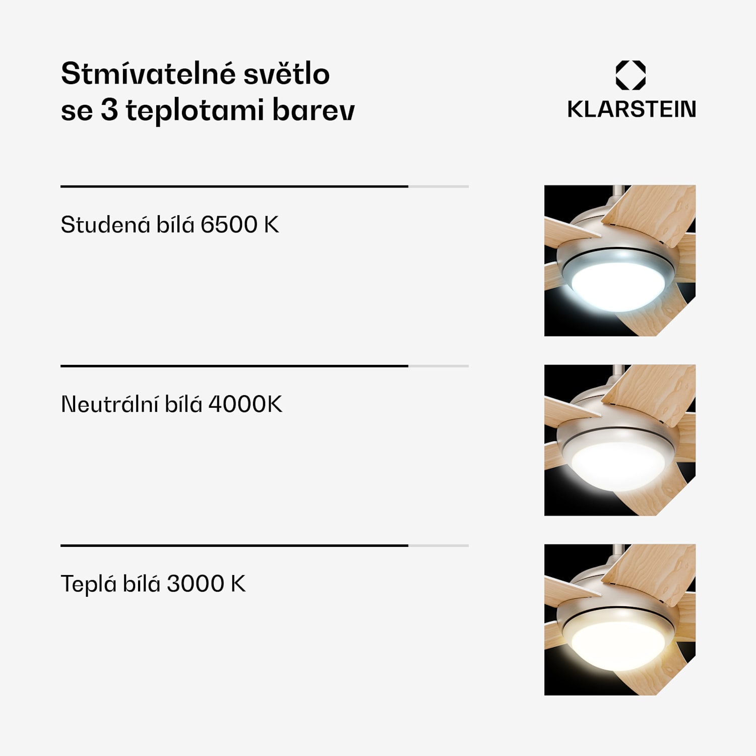 Bolero stropní ventilátor se světlem | 132 cm | 35 W | Tichý provoz | Dřevo 132 cm (místnosti 13–25 m²) | Dálkové ovládání | Javor