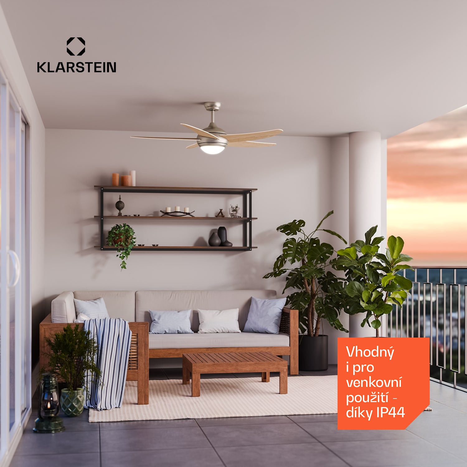 Bolero stropní ventilátor se světlem | 132 cm | 35 W | Tichý provoz | Dřevo 132 cm (místnosti 13–25 m²) | Dálkové ovládání | Javor