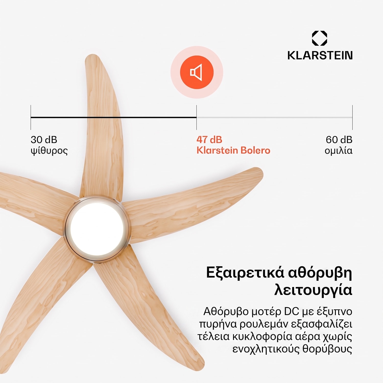 Bolero ανεμιστήρας οροφής με φως | 132 cm | 35 W | αθόρυβη λειτουργία | ξύλο 132 cm (δωμάτια 13–25 m²) | Τηλεχειριστήριο | Maple