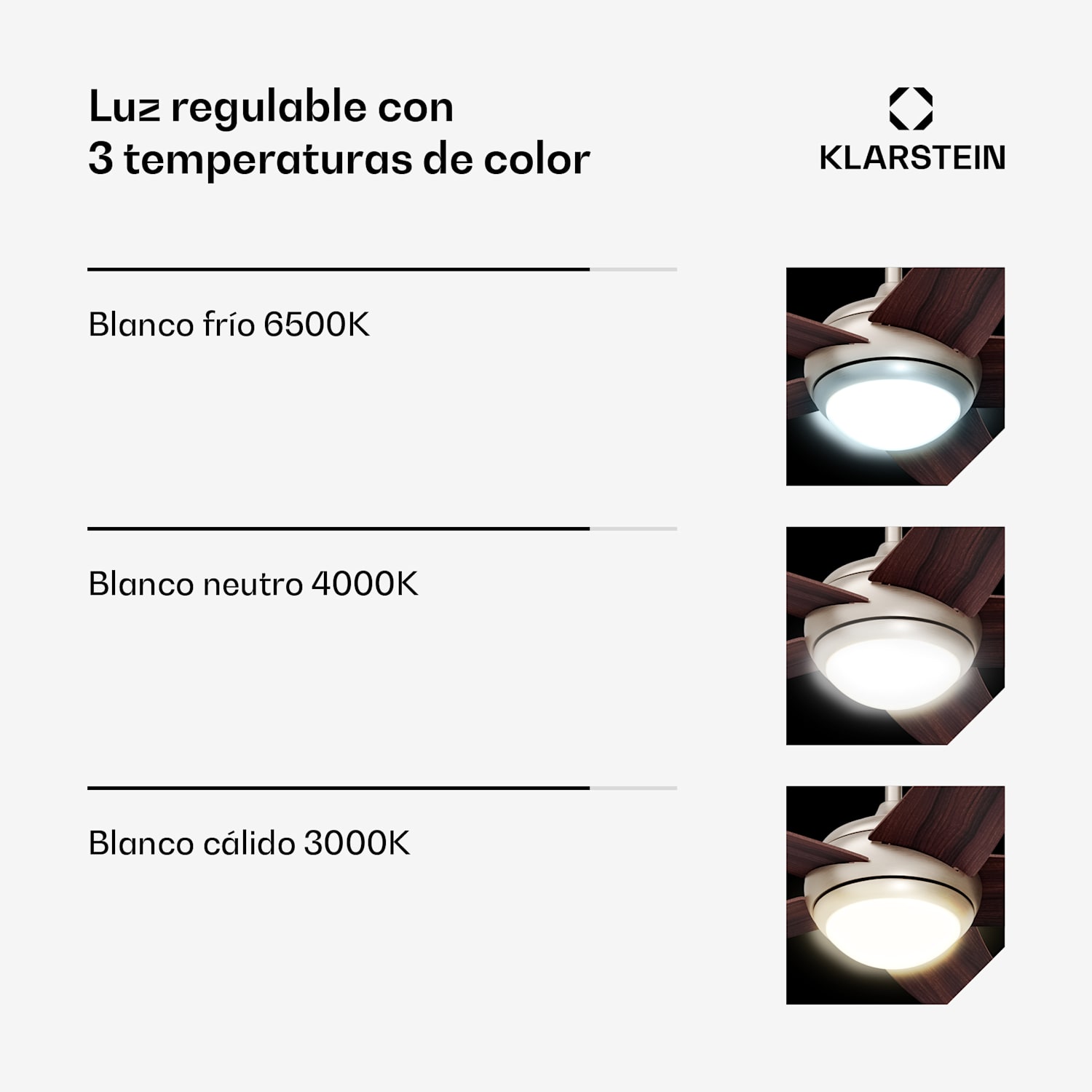 Ventilador de techo Bolero con luz | 132 cm | 35 W | Funcionamiento silencioso | Madera 132 cm (habitaciones de 13 a 25 m²) | Mando a distancia | Nuez