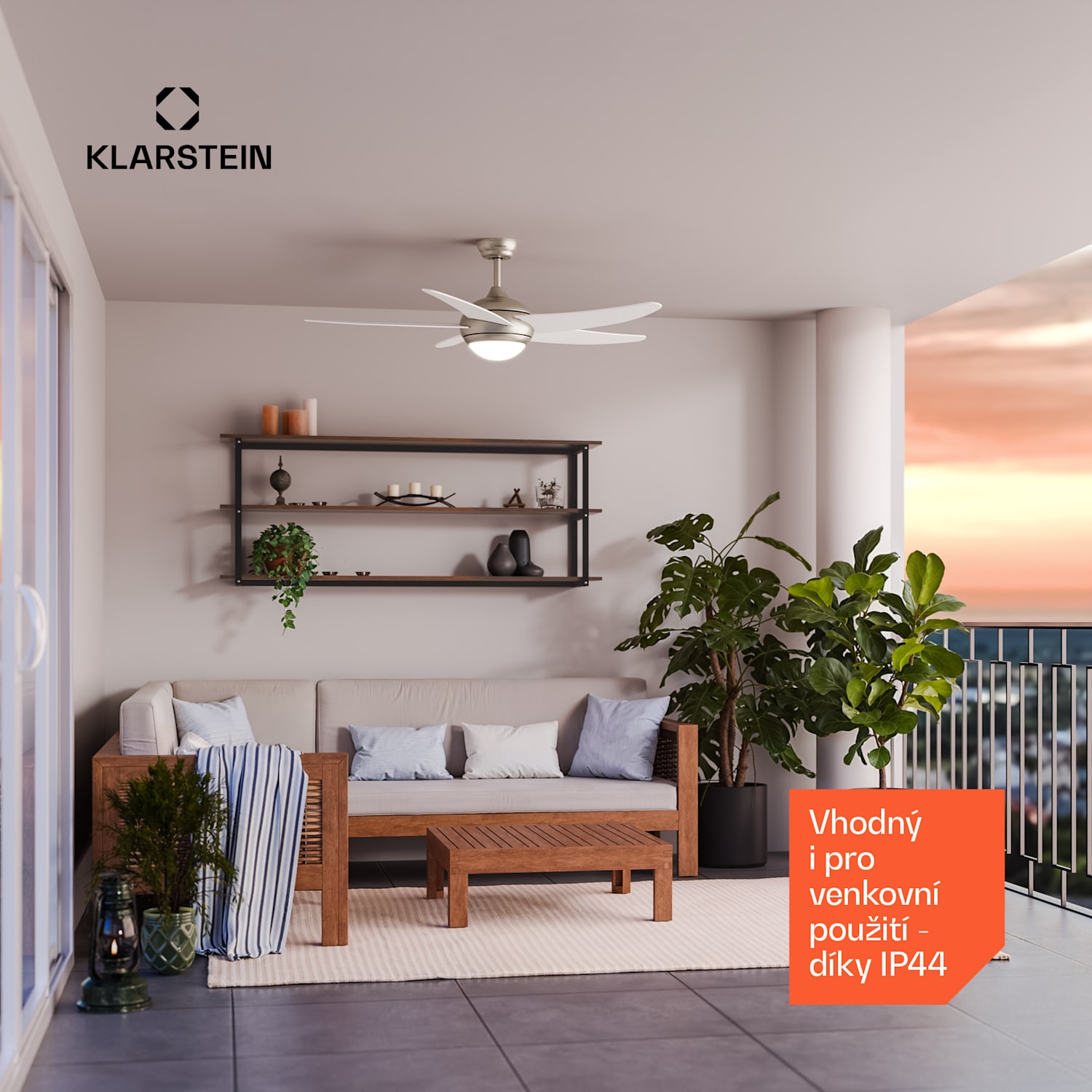 Bolero stropní ventilátor se světlem | 132 cm | 35 W | Tichý chod | Dřevo 132 cm (místnosti 13–25 m²) | Dálkové ovládání | Bílá