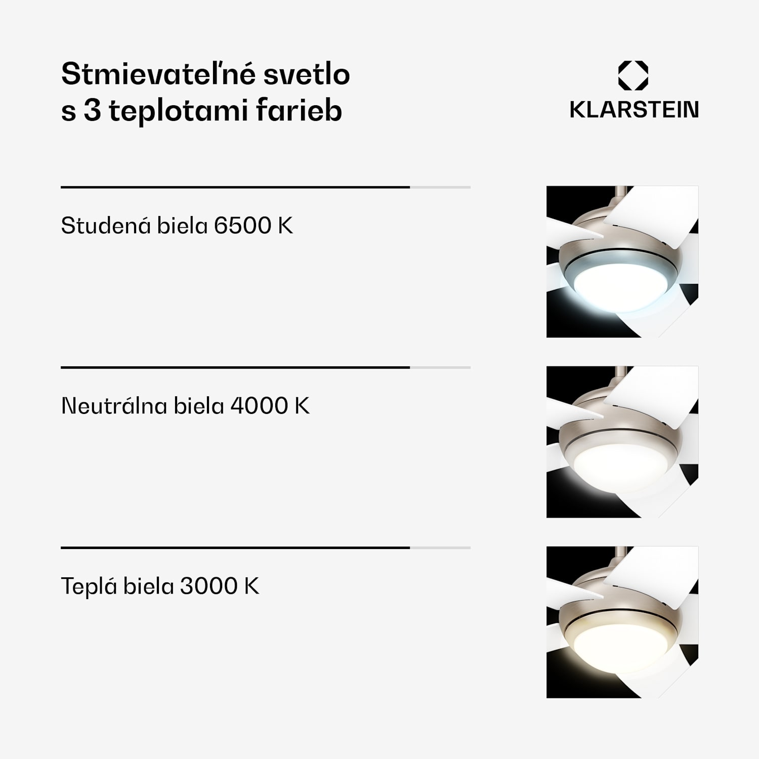 Bolero stropný ventilátor s osvetlením | 132 cm | 35 W | Tichý chod | Drevo 132 cm (izby 13–25 m²) | Diaľkové ovládanie | Biela