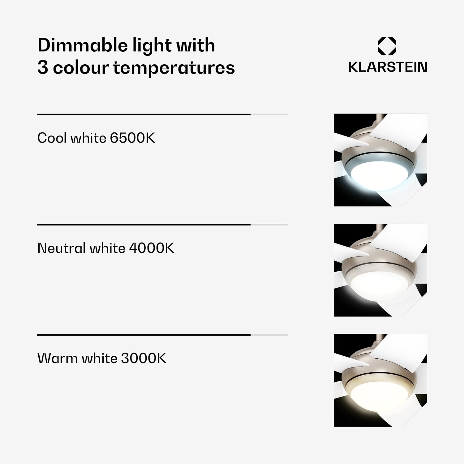 Bolero kattotuuletin valolla | 132 cm | 35 W | Hiljainen toiminta | Puu 132 cm (huoneet 13-25 m²) | Kaukosäädin | Valkoinen