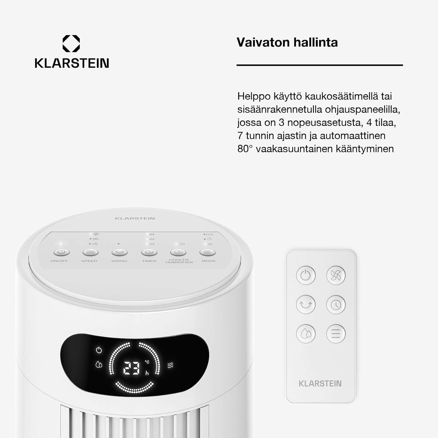 Frost ilmaviilennin vesijäähdytyksellä | 200 m³/h | 7 l | 20 m² | 2 viilypakettia | 4 tilaa | 45 W 200 m³/h | Valkoinen