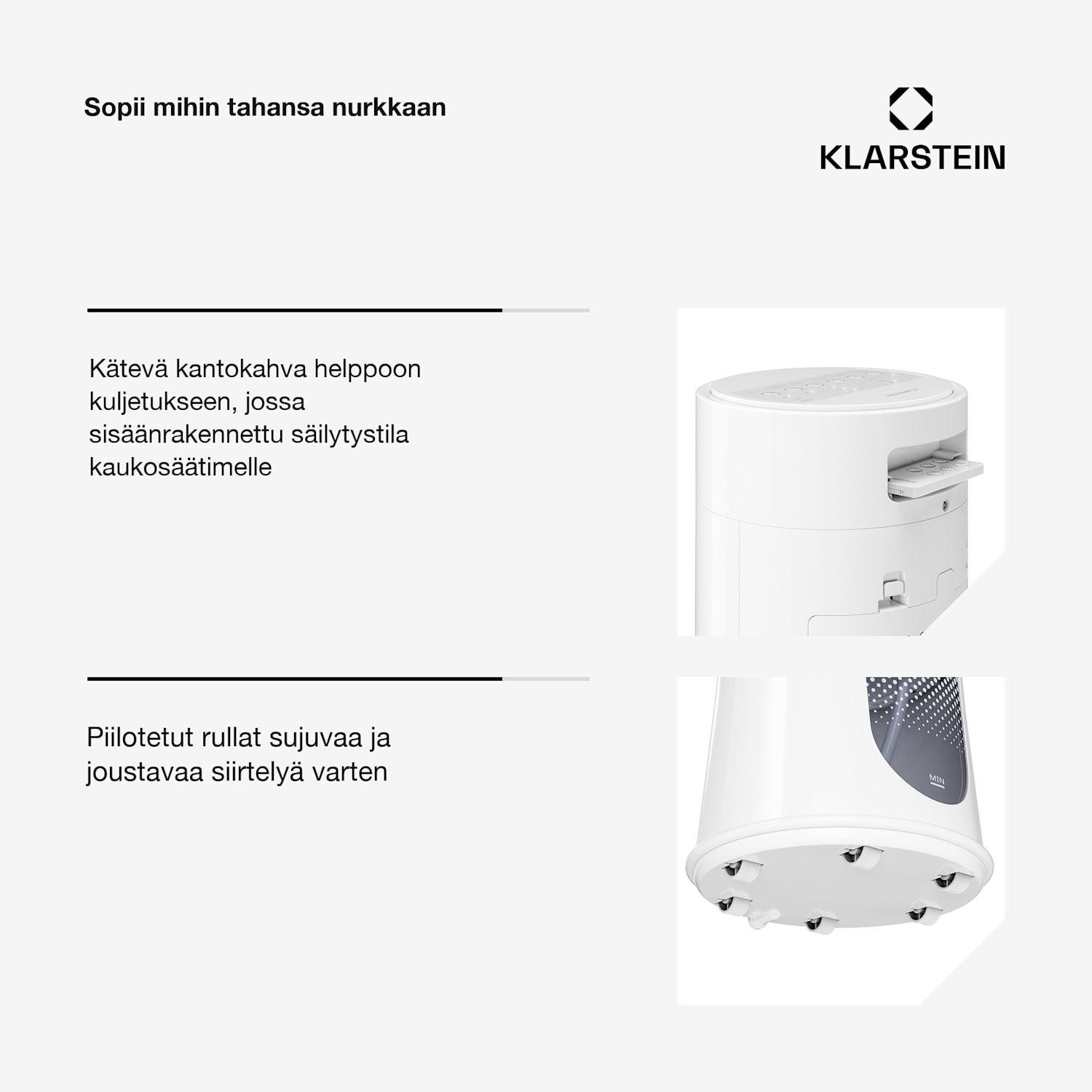 Frost ilmaviilennin vesijäähdytyksellä | 200 m³/h | 7 l | 20 m² | 2 viilypakettia | 4 tilaa | 45 W 200 m³/h | Valkoinen