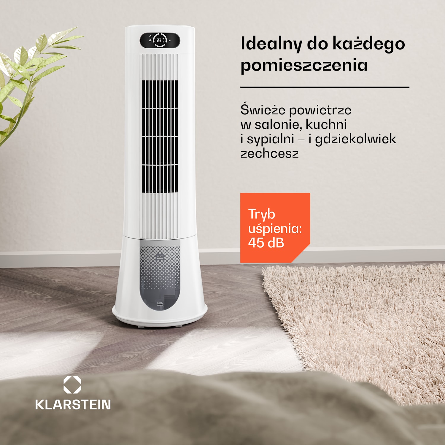 Schładzacz powietrza Frost z chłodzeniem wodnym | 200 m³/h | 7 l | 20 m² | 2 wkłady chłodzące | 4 tryby | 45 W 200 m³/h | Biały