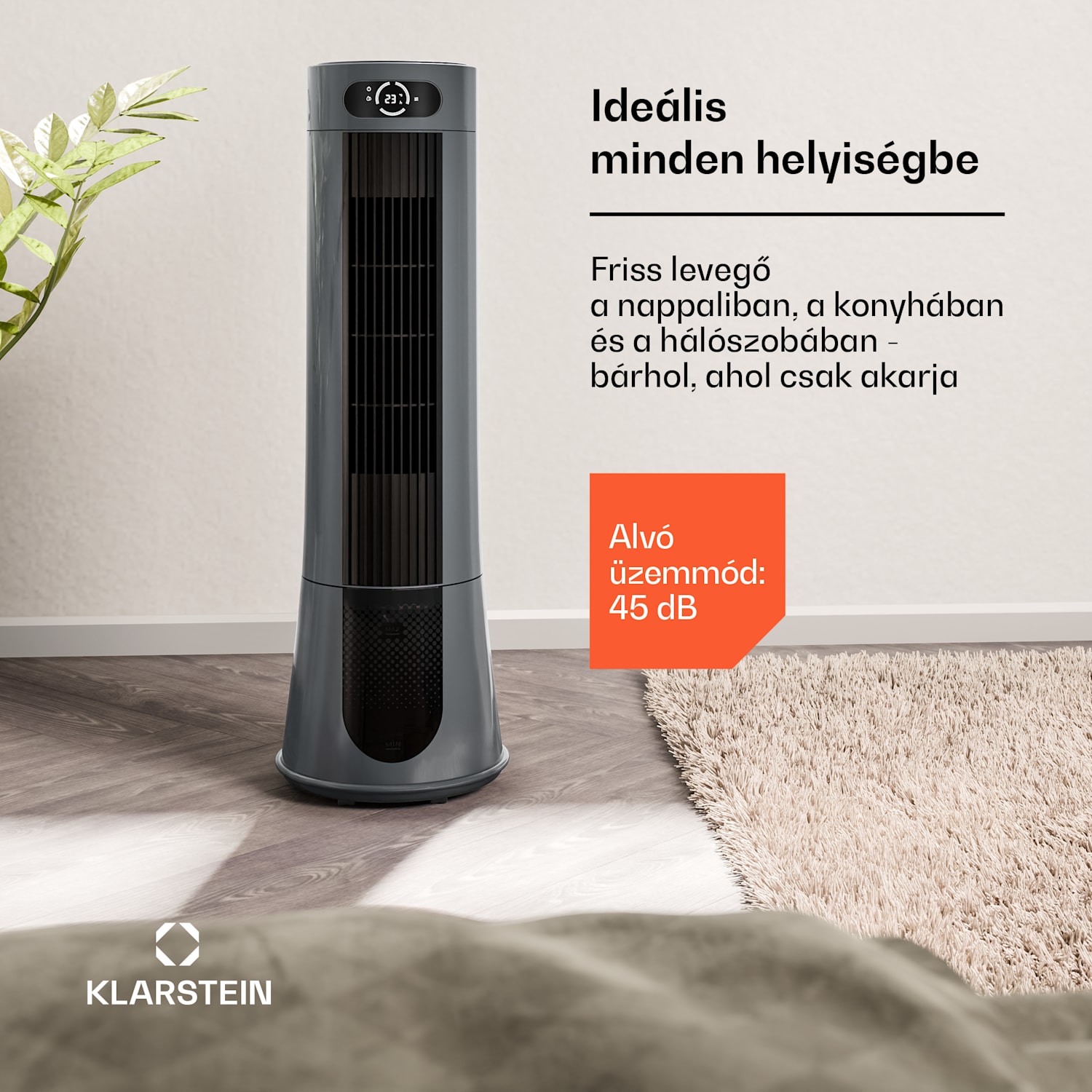 Frost léghűtő vízhűtéssel | 200 m³/h | 7 l | 20 m² | 2 hűtőcsomag | 4 üzemmód | 45 W 200 m³/h | Antracit