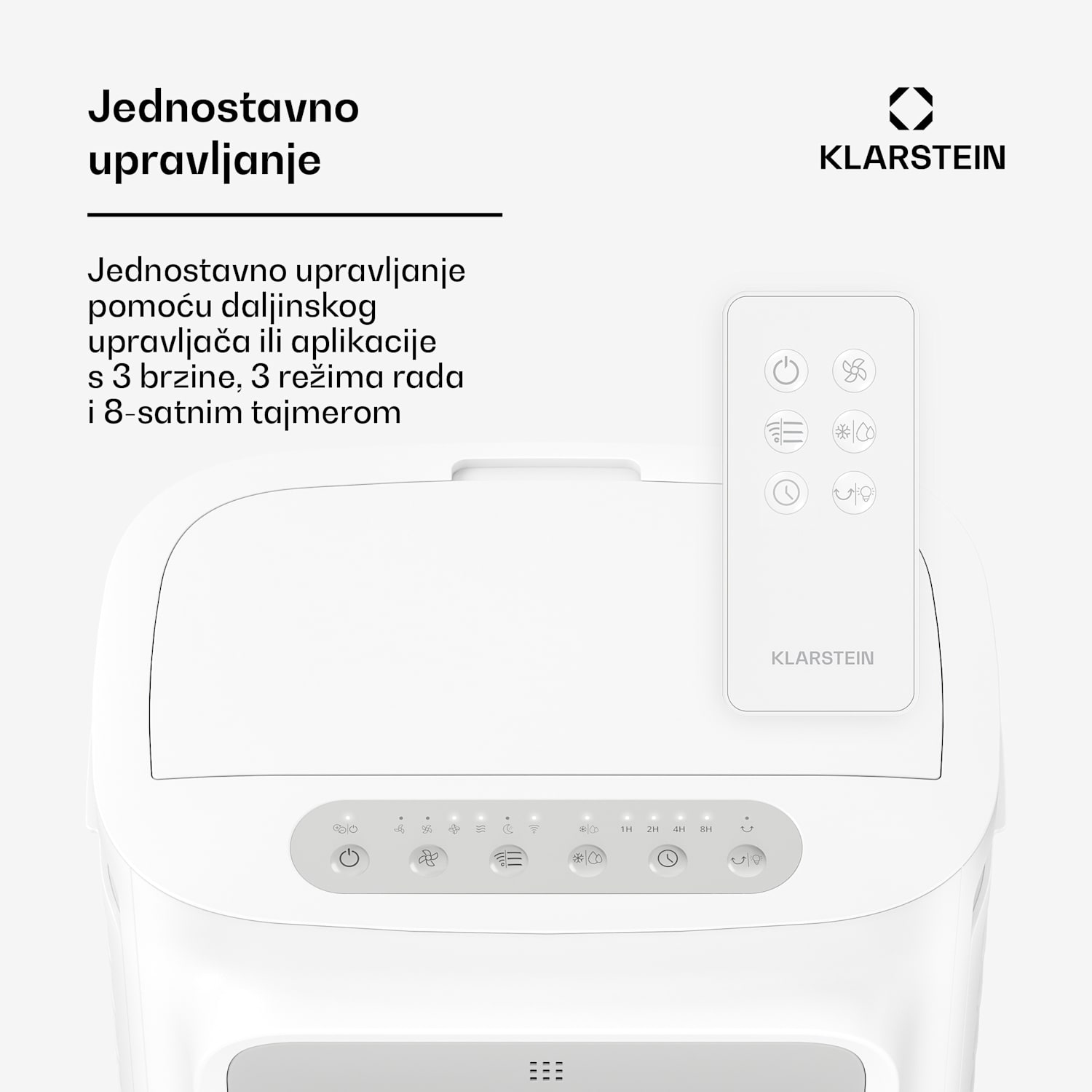 Breezcube pametni zračni hladnjak s vodenim hlađenjem | 340 m³/h | 10 l | 30 m² | 3 moda | 50 W Bijela