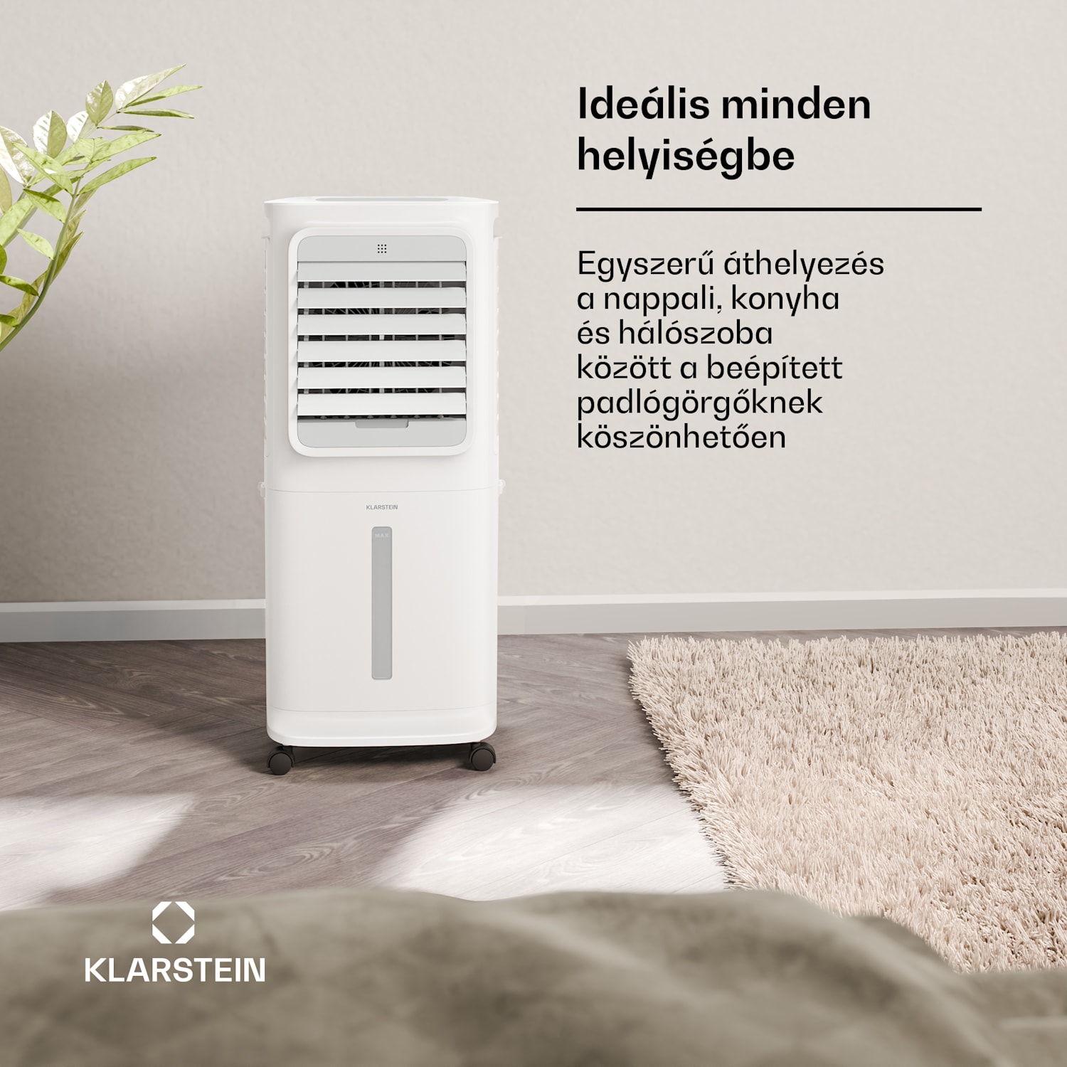 Breezcube intelligens léghűtő vízhűtéssel | 340 m³/h | 10 l | 30 m² | 3 üzemmód | 50 W Fehér