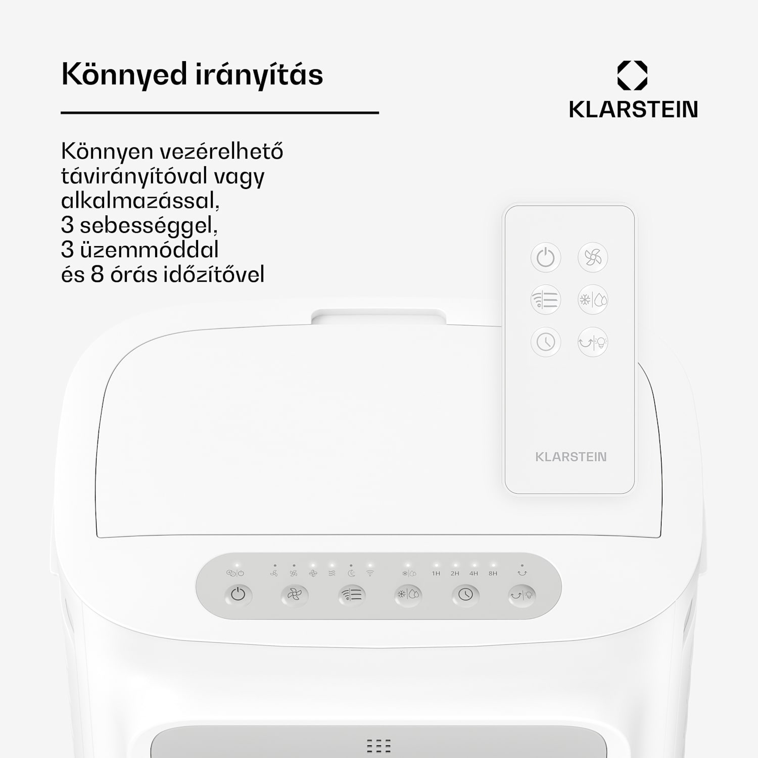 Breezcube intelligens léghűtő vízhűtéssel | 340 m³/h | 10 l | 30 m² | 3 üzemmód | 50 W Fehér